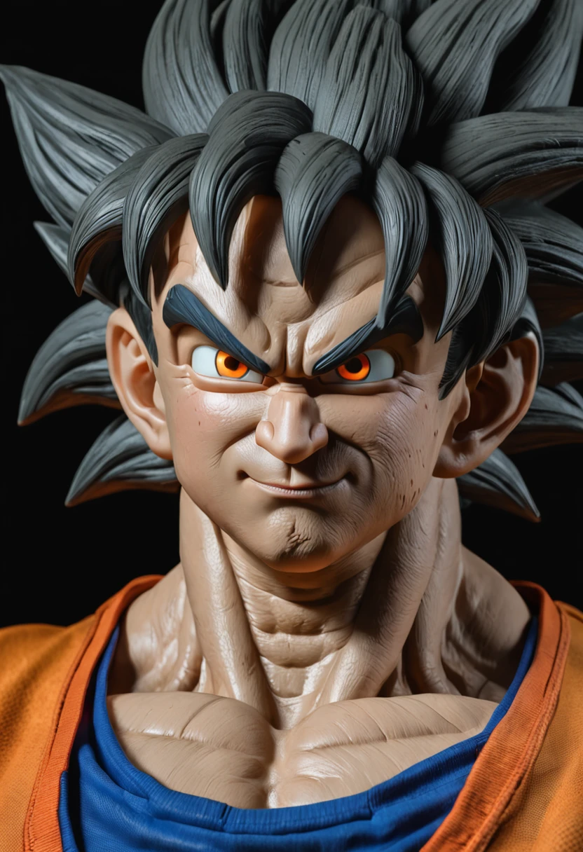 Dragon Ball Goku,Great ape,head portrait,Close-up,of a real,Facial features are carefully depicted,Realistic skin texture,Dark style,depth of fields,high light,Real light,Ray traching,oc rendered,Hyper-realistic,best qualtiy,8K,Works of masters,super-fine,Detailed pubic hair,Correct anatomy,sharp focus on eyes,Bokeh,Facial features are carefully depicted