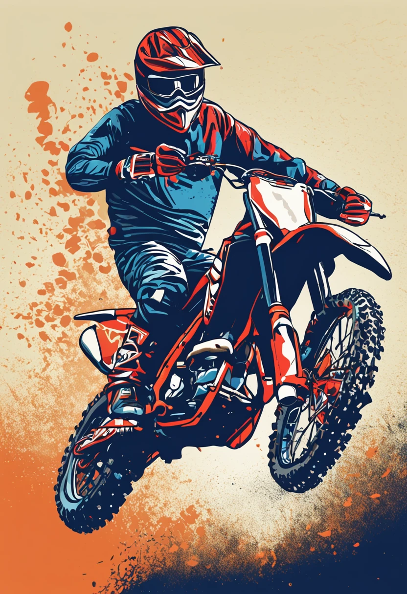 motocross rider vector art