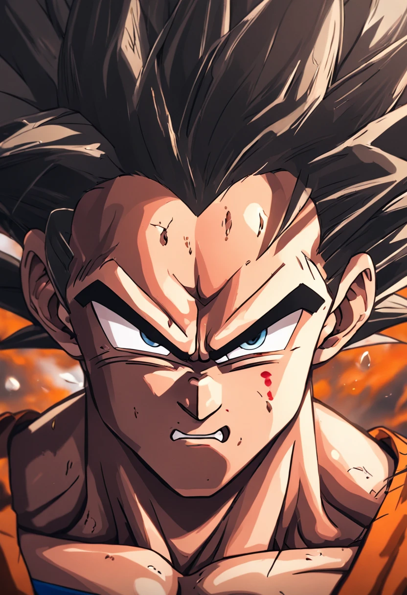 Dragon Ball Goku,Great ape,head portrait,Close-up,of a real,Facial features are carefully depicted,Realistic skin texture,Dark style,depth of fields,high light,Real light,Ray traching,oc rendered,Hyper-realistic,best qualtiy,8K,Works of masters,super-fine,Detailed pubic hair,Correct anatomy,sharp focus on eyes,Bokeh,Facial features are carefully depicted