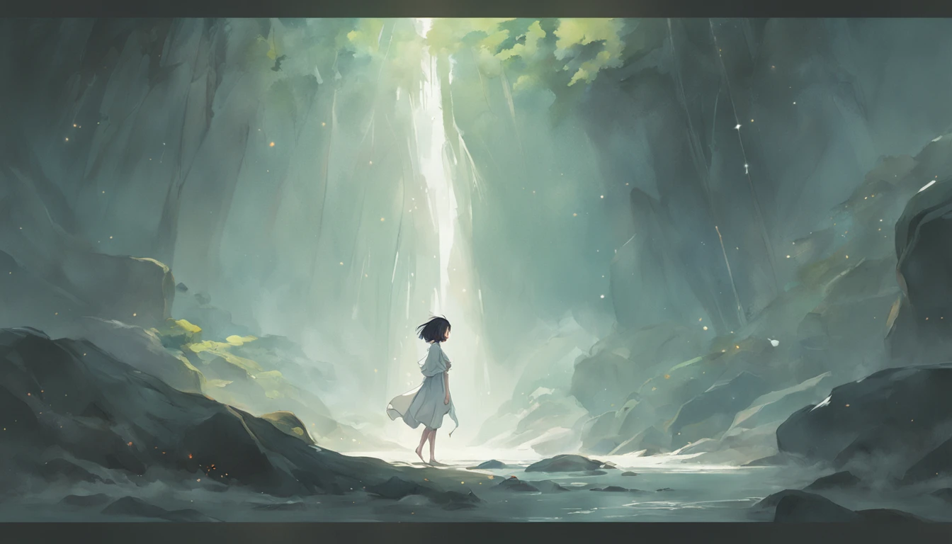 Motion blur, Depth of field,A place where strange boulders are bent,ln the forest,small stream,inverted image,extreme light,fog atmosphere,Kizi,Wearing a naked,The body is draped in a white cloth, Block only sensitive areas,Full length of colorful hair,Messy hair,Barefoot,Full body like,realskin,realcumAI,Snow-white skin,Snow-white thighs,Top image quality,Extreme light and shadow,Colorful tights,High details,Standing painting,lines of movement,Dance,komono,PC Wallpapers,Two-thirds of the canvas generates the body,move chart,