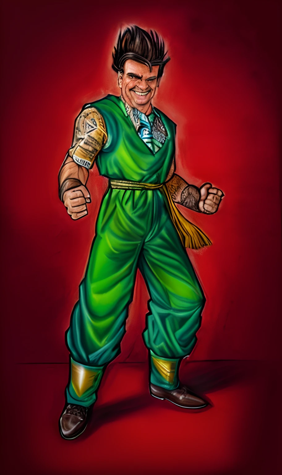 "(realistic caricature:1.2) of Bolsonaro"