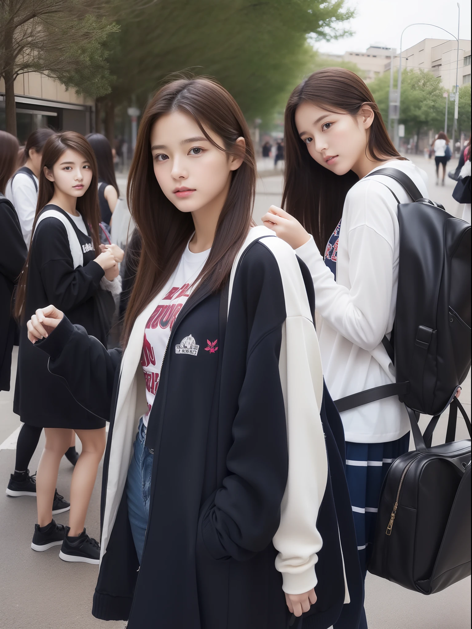 Beautuful Women、age19 、Half body shot、80mm、student clothes