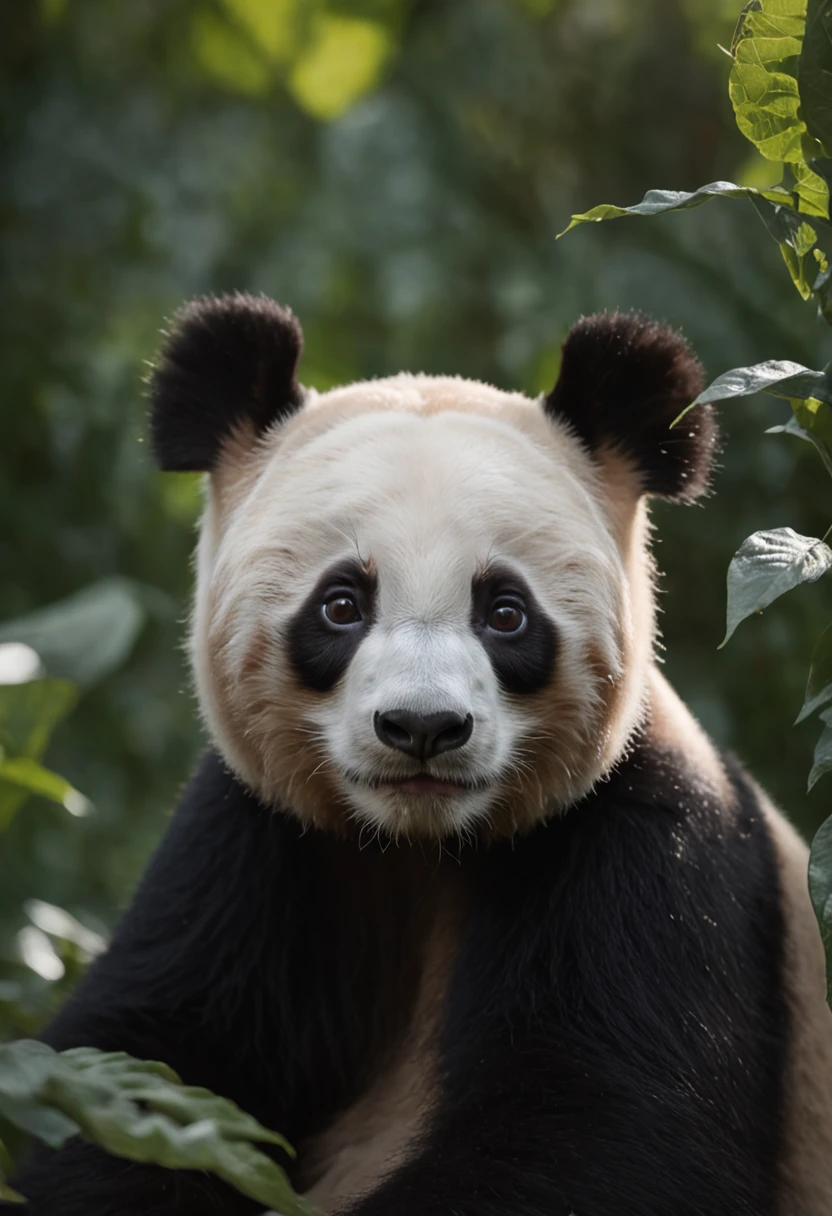 Real Photographics,jungles,pandas,Glowing plants,dream magical,starlights,Close-up,of a real,Macro lens,depth of fields,high light,Real light,Ray traching,oc rendered,Hyper-realistic,best qualtiy,8K,Works of masters,super-fine,Detailed pubic hair,Correct anatomy,sharp focus on eyes,Bokeh,Facial features are carefully depicted