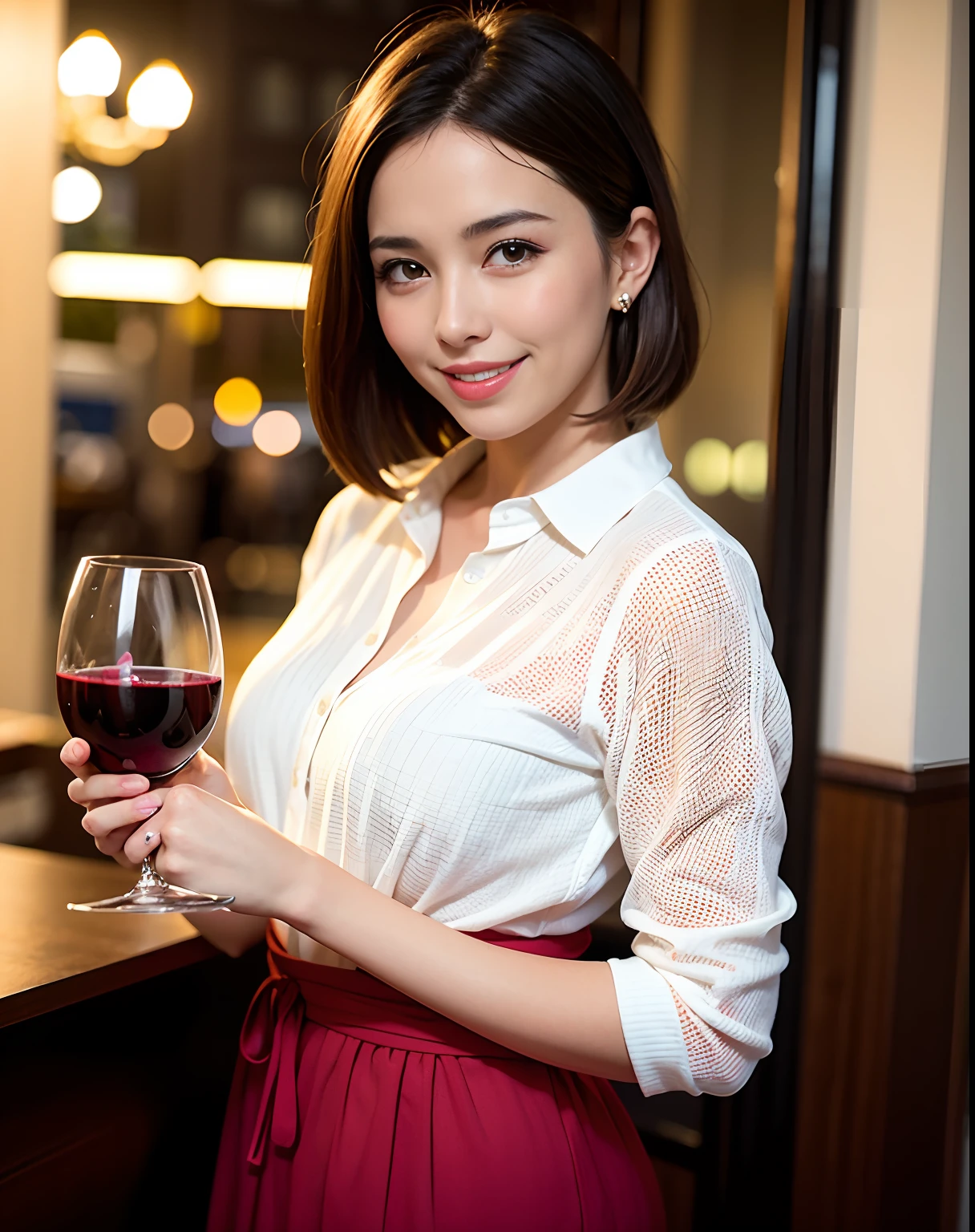 The wine glass is at an angle, so please stand it straight。