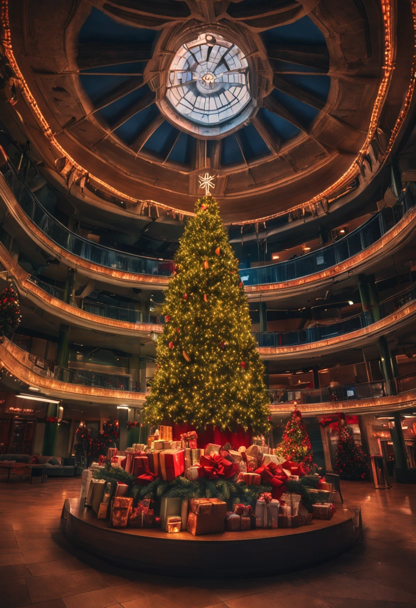 Christmas tree Center Unattended background wide angles high-level image quality Fantastical
