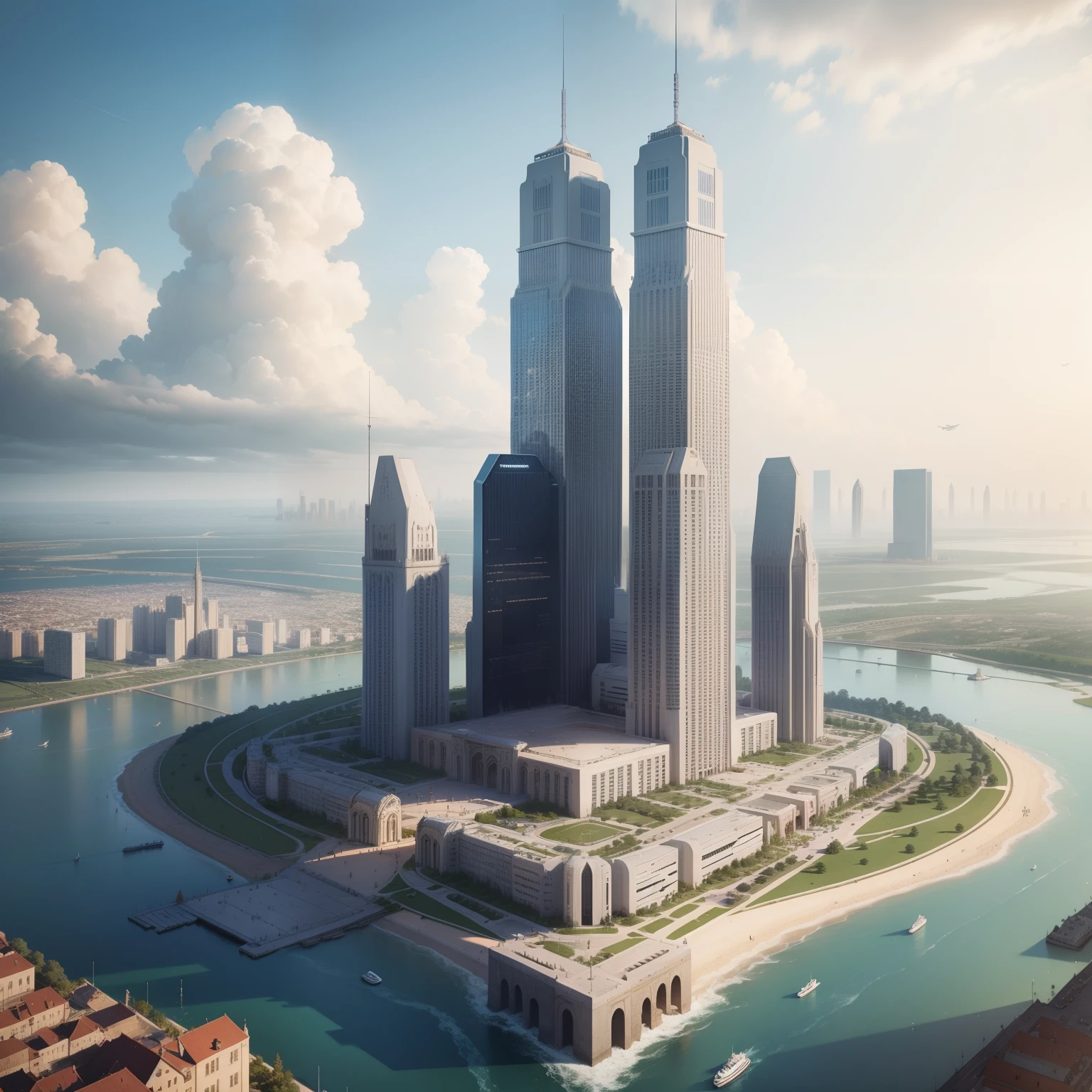 A city of the future historical space with high quality