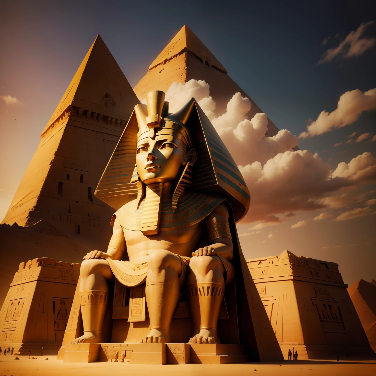 Ancient Egypt Pyramids Pharaohs Kings Statues