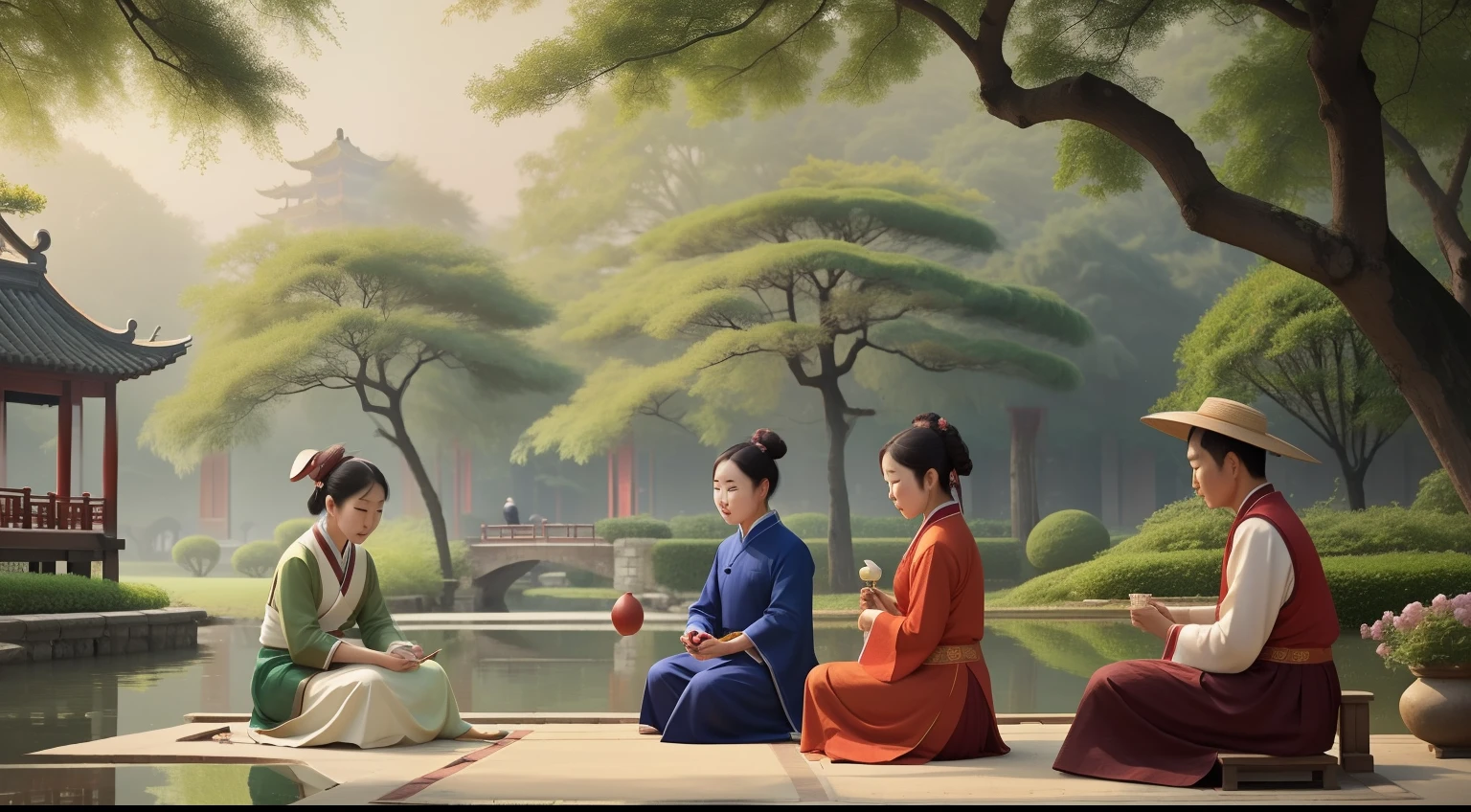 Date: 1893
Country: China
Description: In a tranquil garden in Suzhou, scholars engage in a game of Go, discussing philosophy and poetry amidst the serene surroundings.