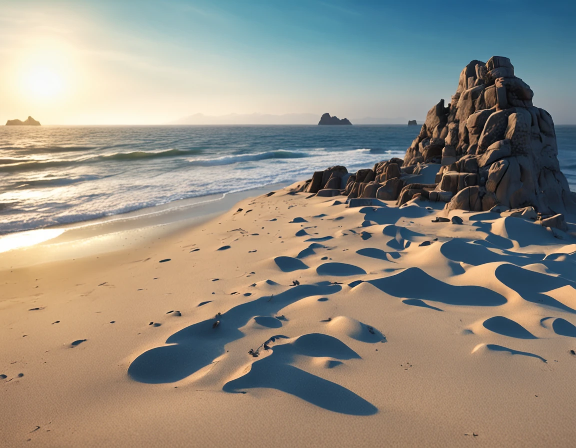 WeChat avatar;high-definition quality;Blue sea and blue sky in the distance;Fine sand beach nearby;The sea is endless;There is no obstruction;The sun rises at the end of the sky
