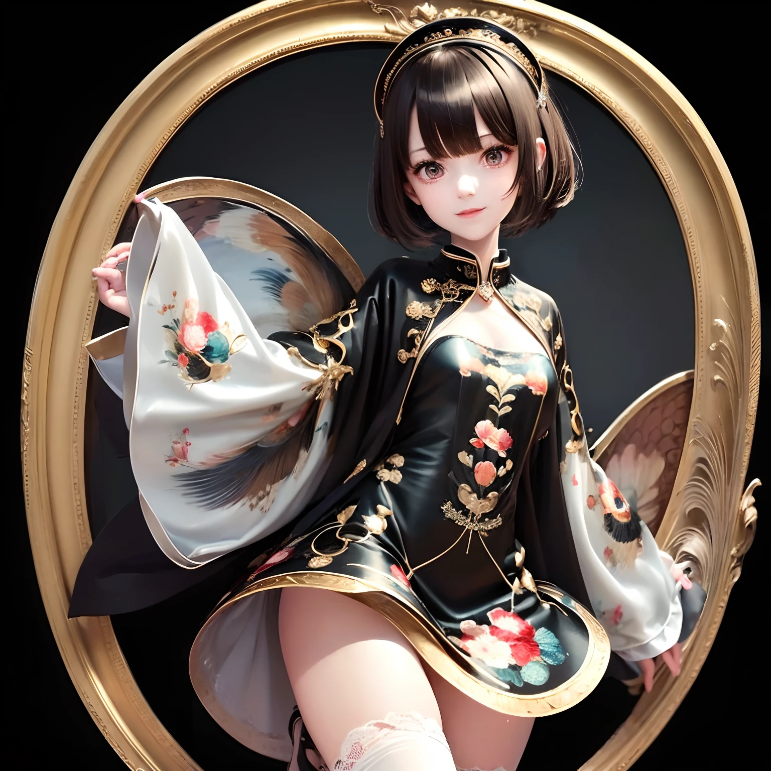 breast curtains, china dress, areola slip,(best quality:1.0), (8k wallpaper:1.0), extremely delicate and beautiful, (beautiful detailed face:1.0), (detailed deep eyes), symmetrical breasts, deep eyes, steam, shiny skin,