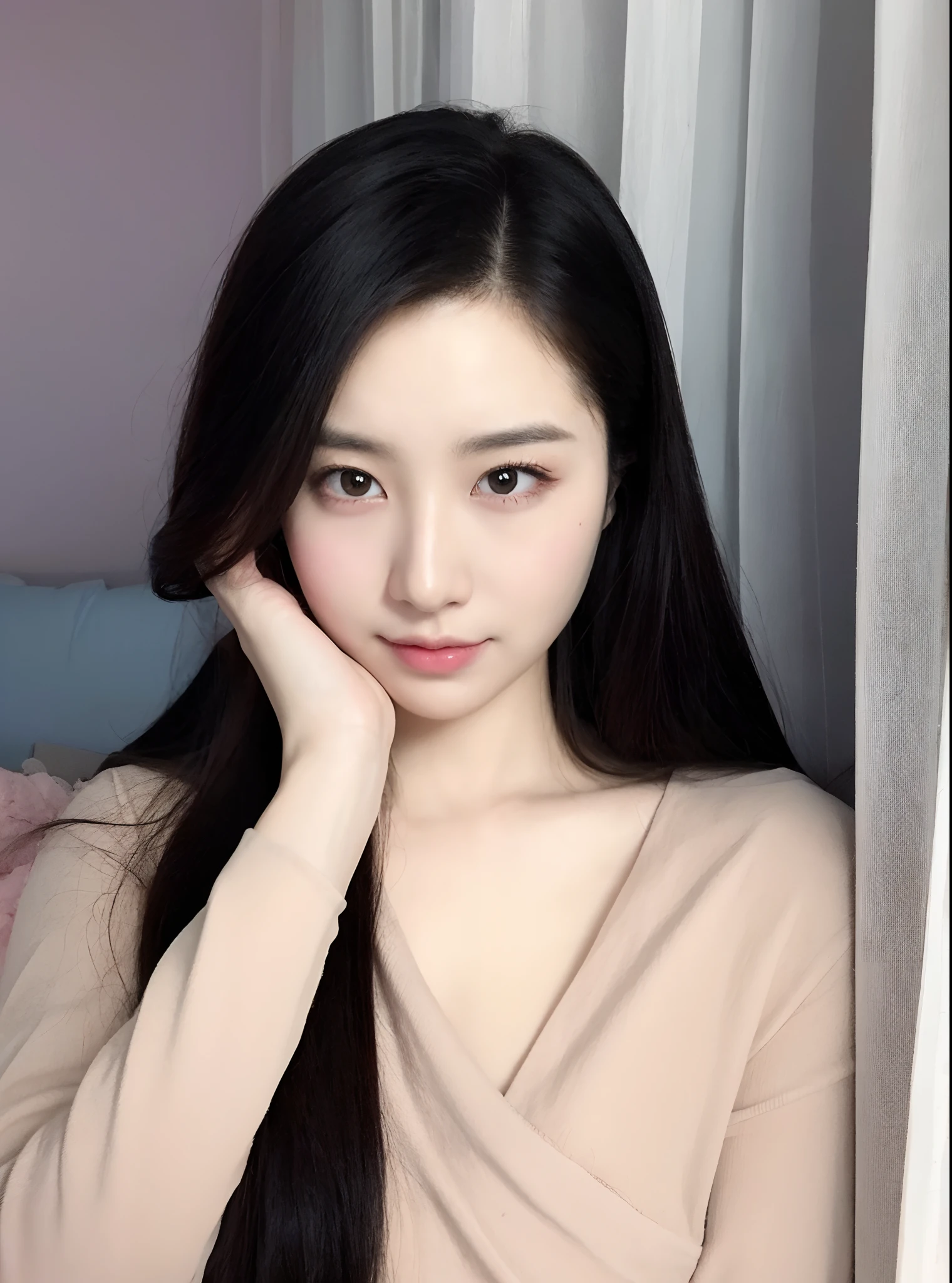 （（best qualtiy，8K，tmasterpiece：1.3）），Beautiful Women with Perfect Figure：1.4，glute：1.2，（Layered Hair Style：1.2）），（the street：1.3），Highly Detailed Face and Skin Textur，full bodyesbian，Elaborate Eyes，二重まぶた，Whitens the skin，Short wave hair，Cute Korean beauty（with a round face：1.5），（Pink top，short  skirt：1.6）ssmile