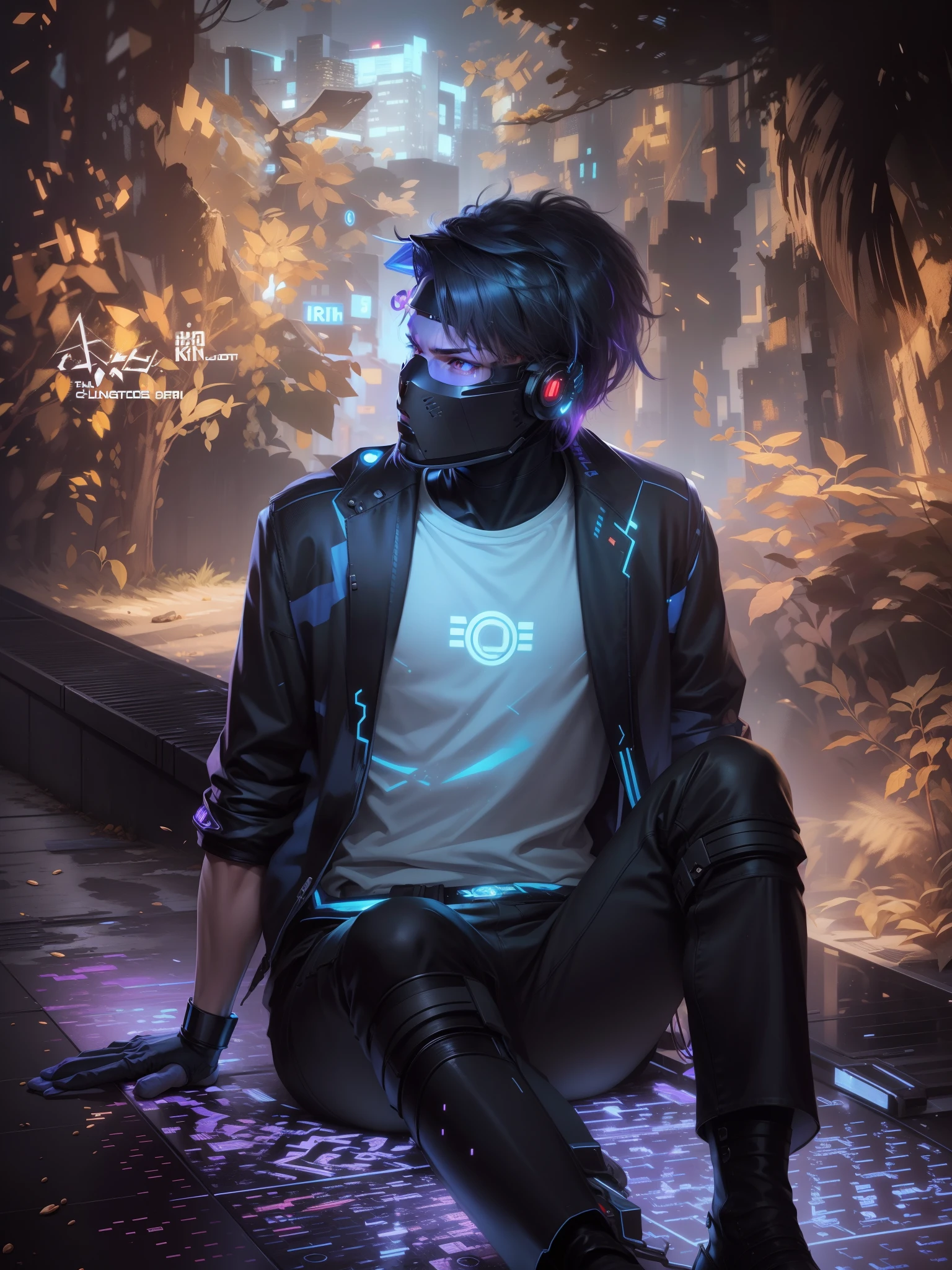 Cyber Punk background change handsome boy realistic face wheat cat 8k Ultra