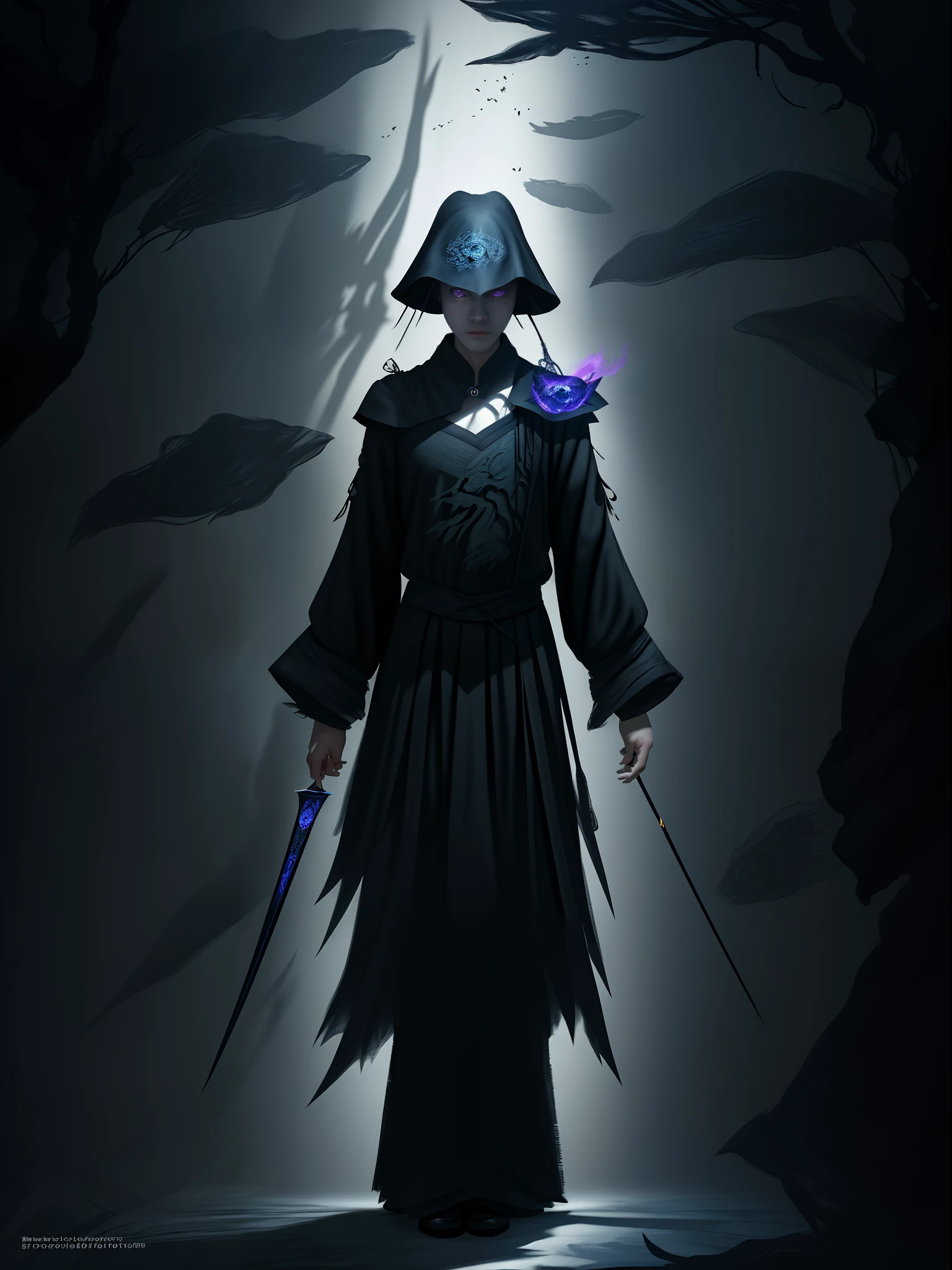 Best quality, Masterpiece, 超高分辨率, (photograph realistic:1.4), surrealism, Dream-like,fusionart, Shadowdancer, shadow magic, darkness control, stealth, shadowstep, umbral spells, hidden blade,