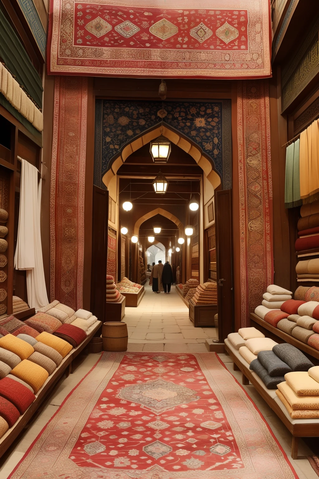 Date: 1884
Country: Persia (Modern-day Iran)
Description: In a bustling bazaar in Tehran, merchants trade intricate carpets, showcasing the rich textile traditions of Persia.