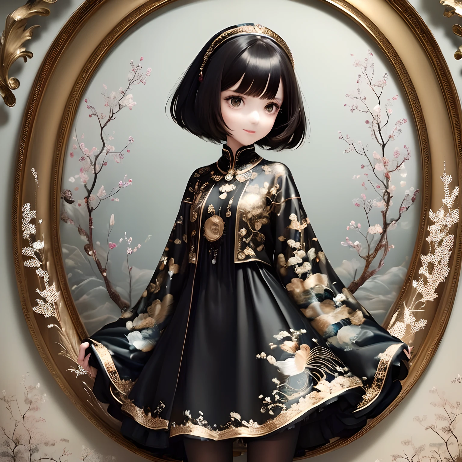 (masterpiece:1.3),(best quality:1.4),ultra high res,(detailed eyes),(detailed facial features),(detailed clothes features),HDR,8k resolution, solo focus, bangs, skin tight, (shiny skin),(slender girl),dreamlike,
(extreme detailed illustration),check commentary,commentary request,scenery,no text,
VirtualGirl-Rin, happy, smile, (small breasts), bangs, bob hair, short hair, brown hair, brown eyes, black choker,
1girl, (solo),
sexy Maid, Maid hair band,Maid dress,Maid apron,Maid skirt,Maid stockings,black leather shoes,