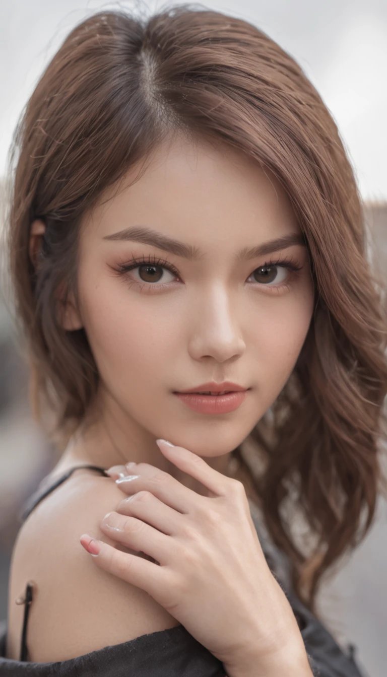 Real Photographics,Trendy girl,Street photography,Business career set,high-heels,of a real,(full bodyesbian:1.5),depth of fields,high light,Real light,Ray traching,oc rendered,Hyper-realistic,best qualtiy,8K,Works of masters,super-fine,Detailed pubic hair,Correct anatomy,sharp focus on eyes,Bokeh,Facial features are carefully depicted