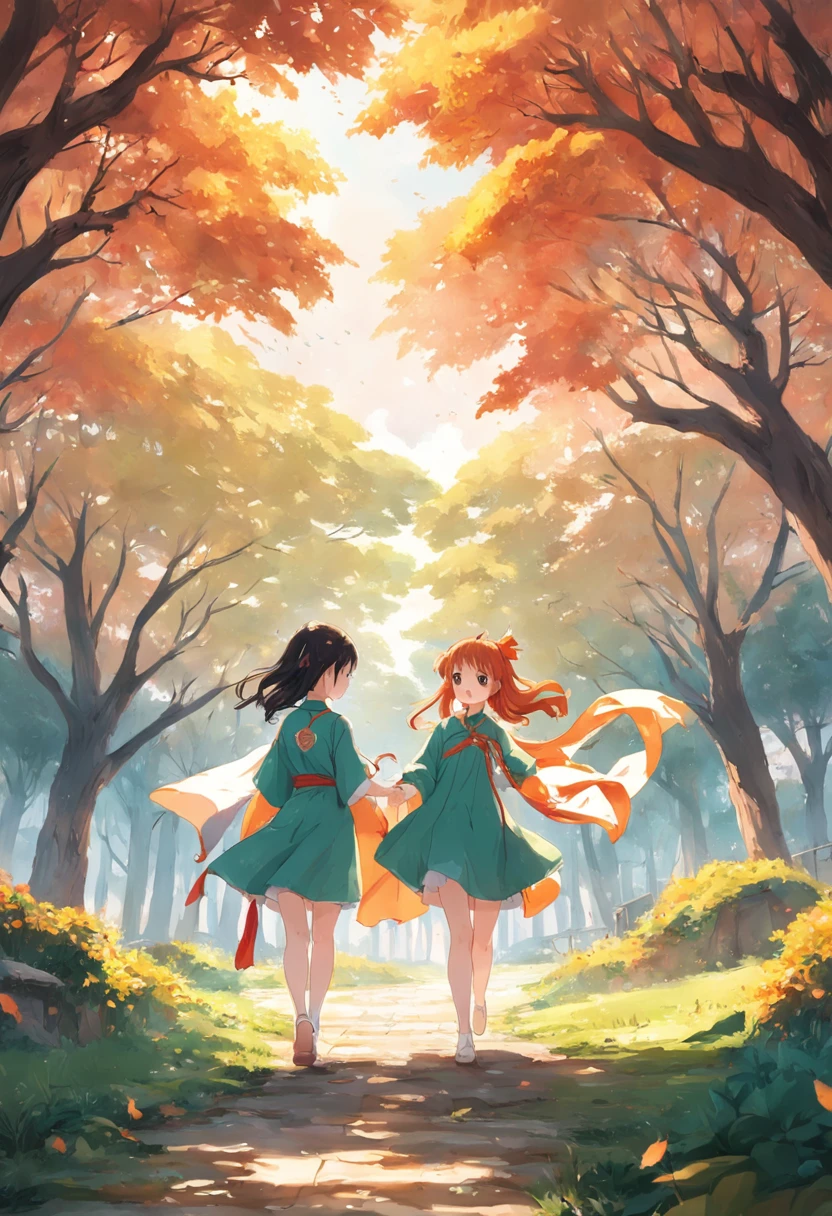 Su Chen and Gu Yixin strolled in the park，The sun shines on the two through the leaves，A gentle breeze ruffles the hair