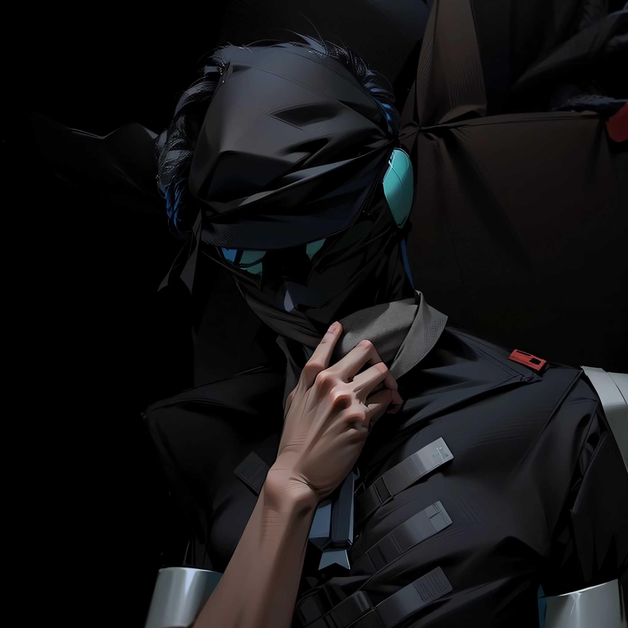 Men in masks Man wearing hacker veil, darker