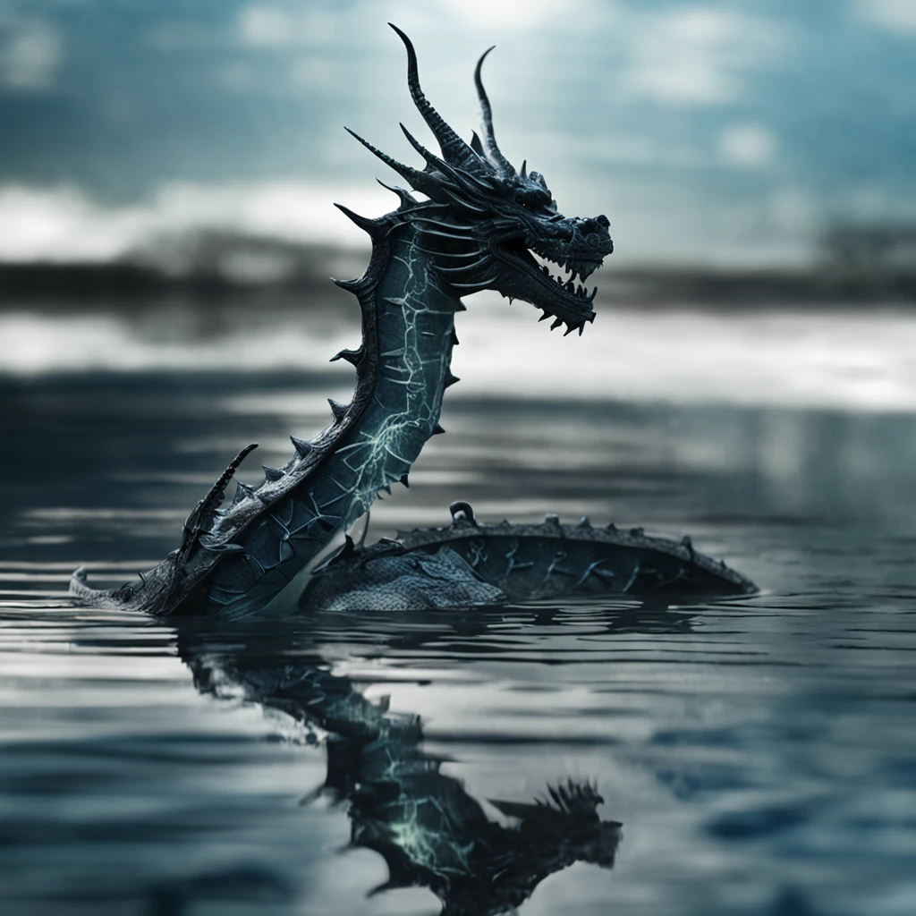 (close up, upward view)1white dragon, lake and water, Best quality, Masterpiece, 超高分辨率, (photograph realistic:1.4), surrealism, Dream-like,fusionart, Shadowdancer, shadow magic, darkness control, stealth, shadowstep, umbral spells, hidden blade,