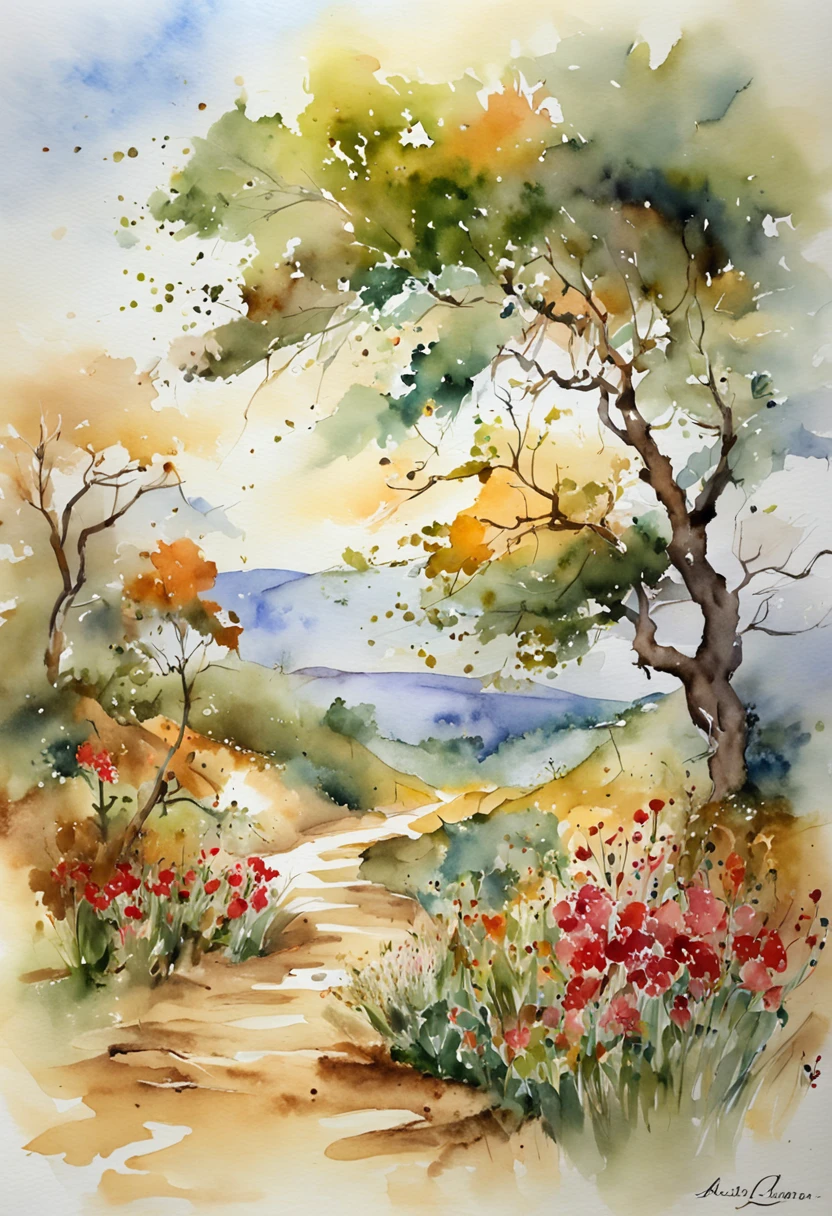 The artistic conception of ancient poetry integrates a variety of elements and the scene is atmospheric