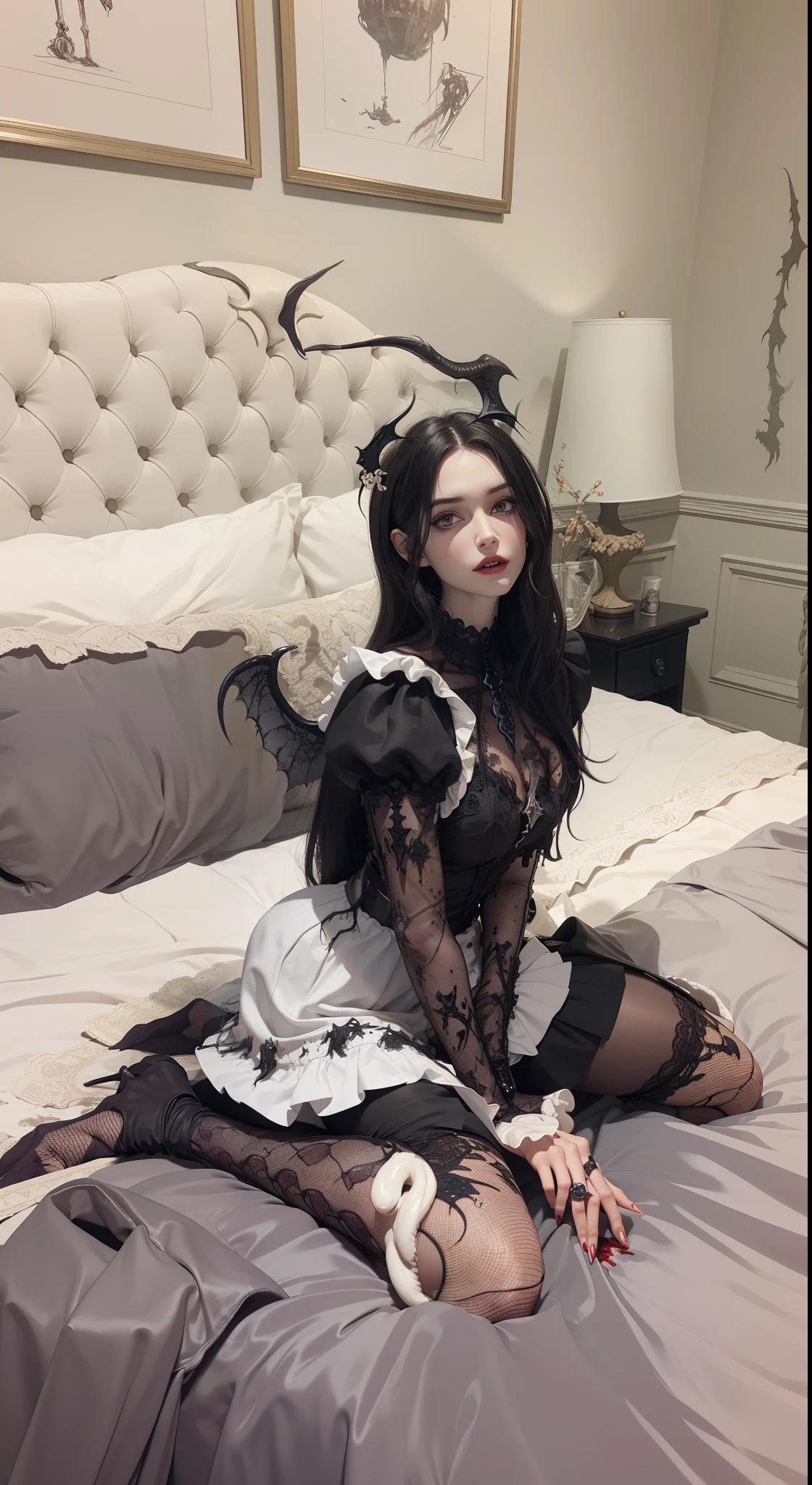 Fine matte paint,Skeleton Dark Angel, Haunted castle with large wings, Fill the drawing table with a knife,terroral,uncanny,horrid,secret terror,tentaculata,grape trees,The eye,uncanny valley effect teeth,all fours,Critters,Blood Moon,Sharp fangs,vampire tooth,Blood