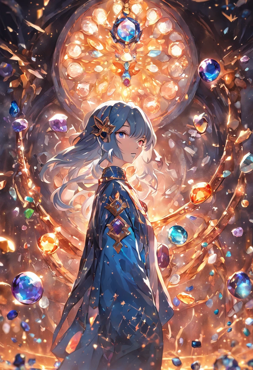 (arcane style: 1.2), (Full Focus: 2), (Everything in the display cabinet: 1.3), (coin |Magic Items | colorful gems | cherryblossom | Printed Silk Products | medal | ores | Obsidian | pearls | Emeraude | White jade | amethyst | Sapphire | Gold Products | Silver Products | Purple Gold | Magic Jewelry | Antiques | ruby | Orange Gem | blue gemstone | topaz |: 2), Magic Symbols, Magic particle effect, High-tech luxury, High Value Jewelry, High-value metals, Luxury goods, No puzzles, Detailed and complex background, glinting, reflective light, Ultra high definition, Award-winning, hight resolution, High definition textures, Contrast between light and dark, Cinematic lighting, Masterpieces, Ray tracing, Structurally correct, Super Details, hightquality, high detailing, Best Quality, 16 K