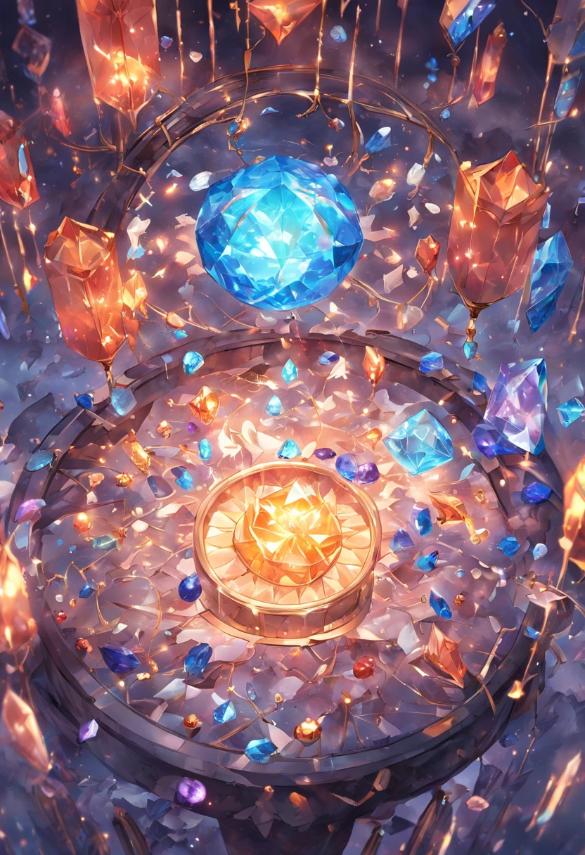 (arcane style: 1.2), (Full Focus: 2), (Everything in the display cabinet: 1.3), (coin |Magic Items | colorful gems | cherryblossom | Printed Silk Products | medal | ores | Obsidian | pearls | Emeraude | White jade | amethyst | Sapphire | Gold Products | Silver Products | Purple Gold | Magic Jewelry | Antiques | ruby | Orange Gem | blue gemstone | topaz |: 2), Magic Symbols, Magic particle effect, High-tech luxury, High Value Jewelry, High-value metals, Luxury goods, No puzzles, Detailed and complex background, glinting, reflective light, Ultra high definition, Award-winning, hight resolution, High definition textures, Contrast between light and dark, Cinematic lighting, Masterpieces, Ray tracing, Structurally correct, Super Details, hightquality, high detailing, Best Quality, 16 K