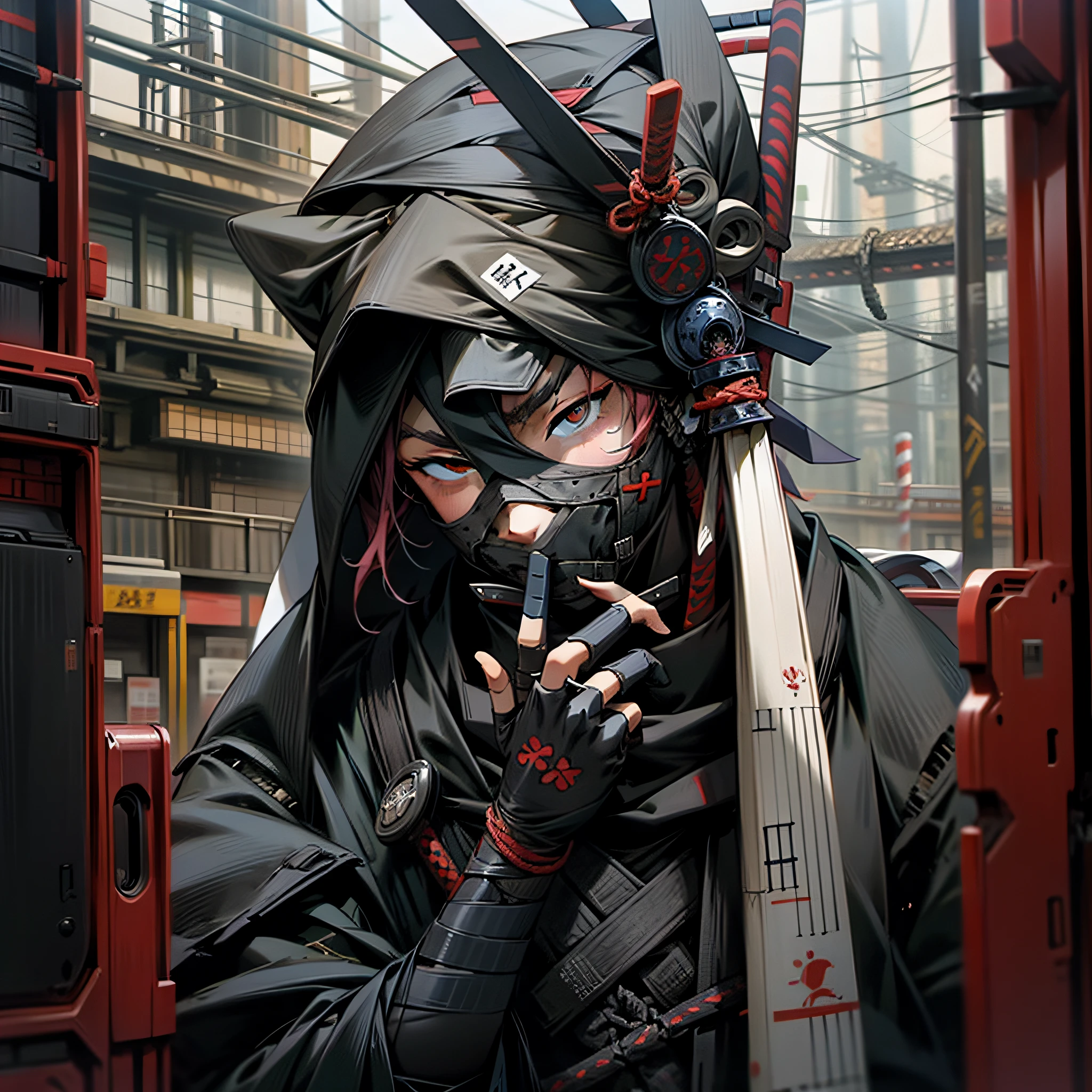 hacker, marks, darker, man wearing veil, man wearing mask, spy, samurai ,bushido, ronin, ninja