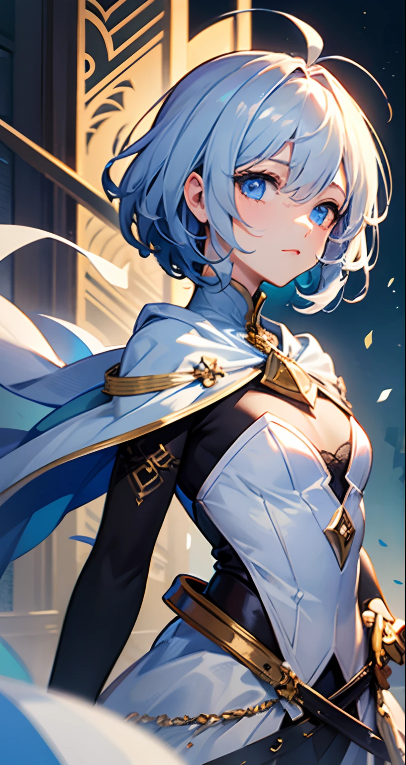 (masterpiece),best quality, expressive eyes, perfect face,w sitting, w sitting on ground, legs on ground, 1girl,
big breast, H-cup, good breast,Focalors, crossing arms,