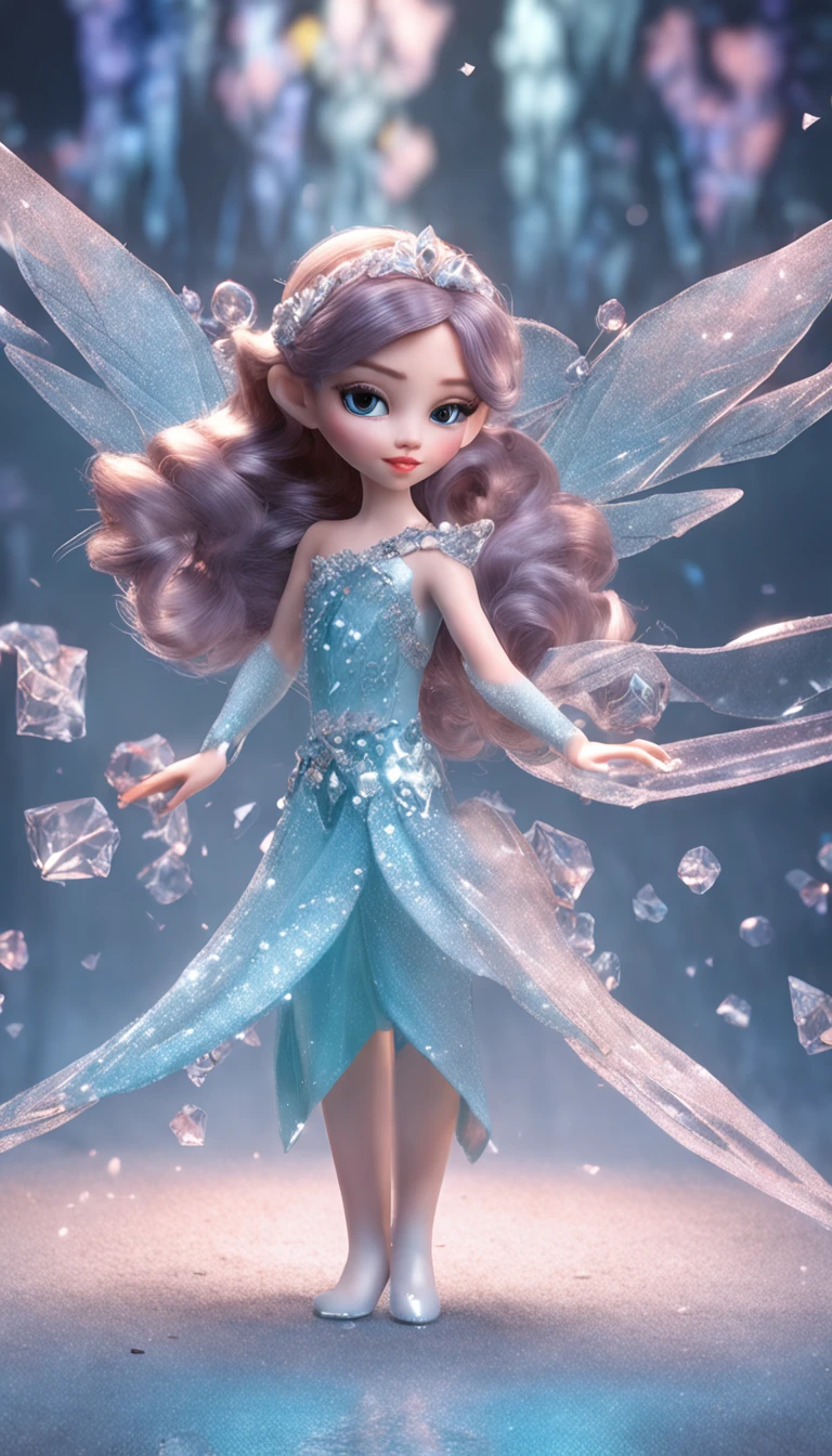 suijing,1girl,(ice crystal dress:1.41),crystal wings,princess of the crystal,
