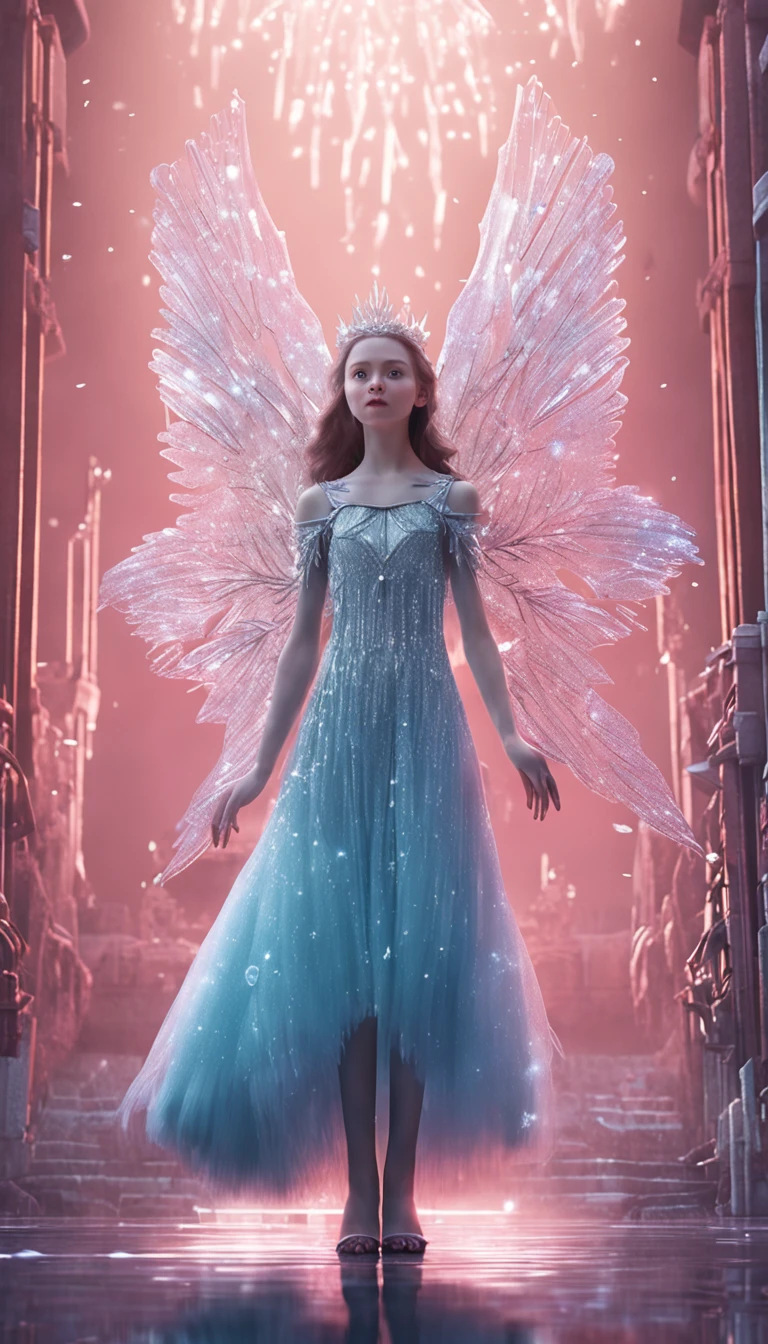 suijing,1girl,(ice crystal dress:1.41),crystal wings,princess of the crystal,