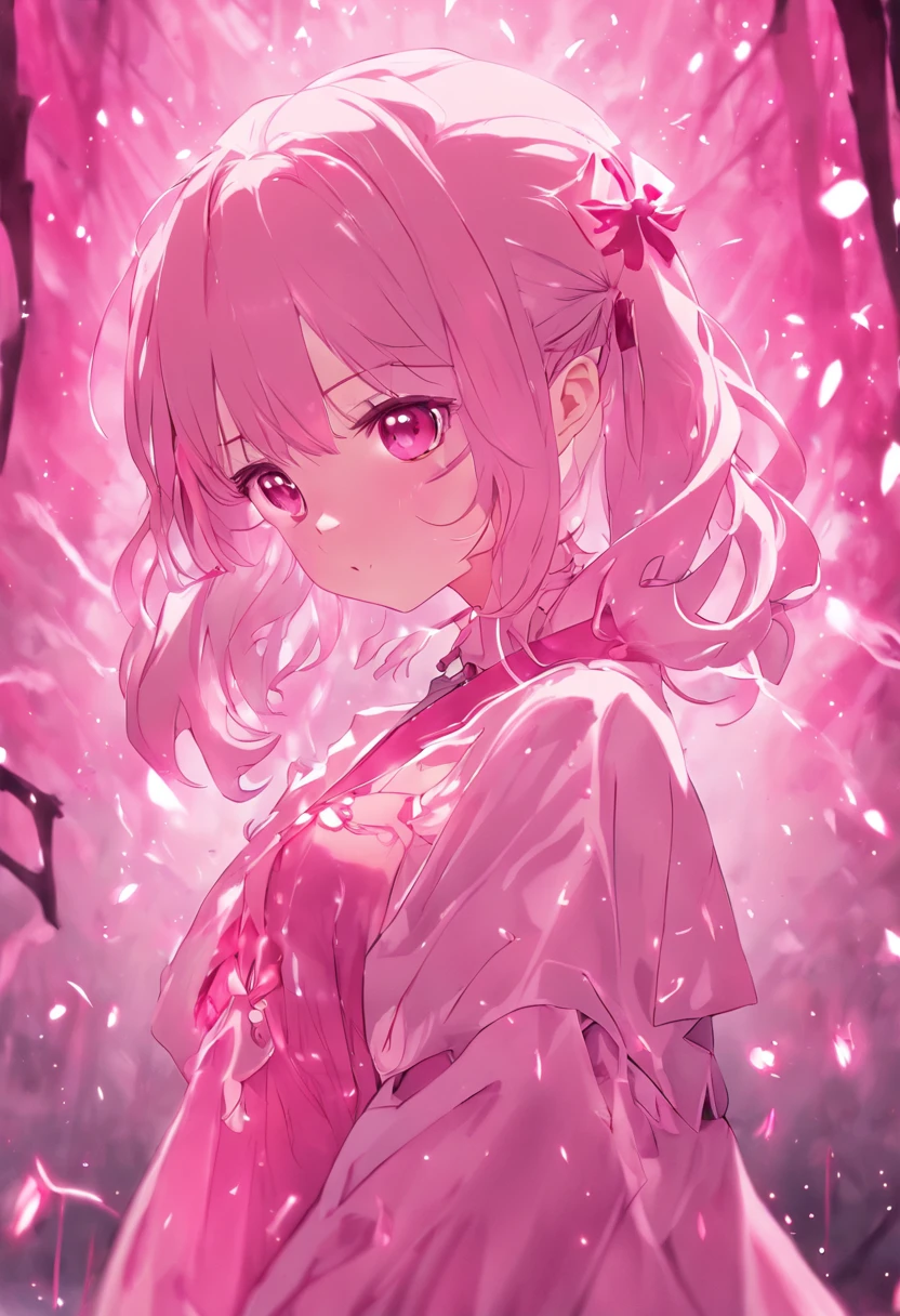 in pink,Lolita style clothing,teens girl,Stretch your hands,Glow effects,Dingdall effect,depth of fields,high light,Real light,Ray traching,oc rendered,Hyper-realistic,best qualtiy,8K,Works of masters,super-fine,Detailed pubic hair,Correct anatomy,sharp focus on eyes,Bokeh,Facial features are carefully depicted