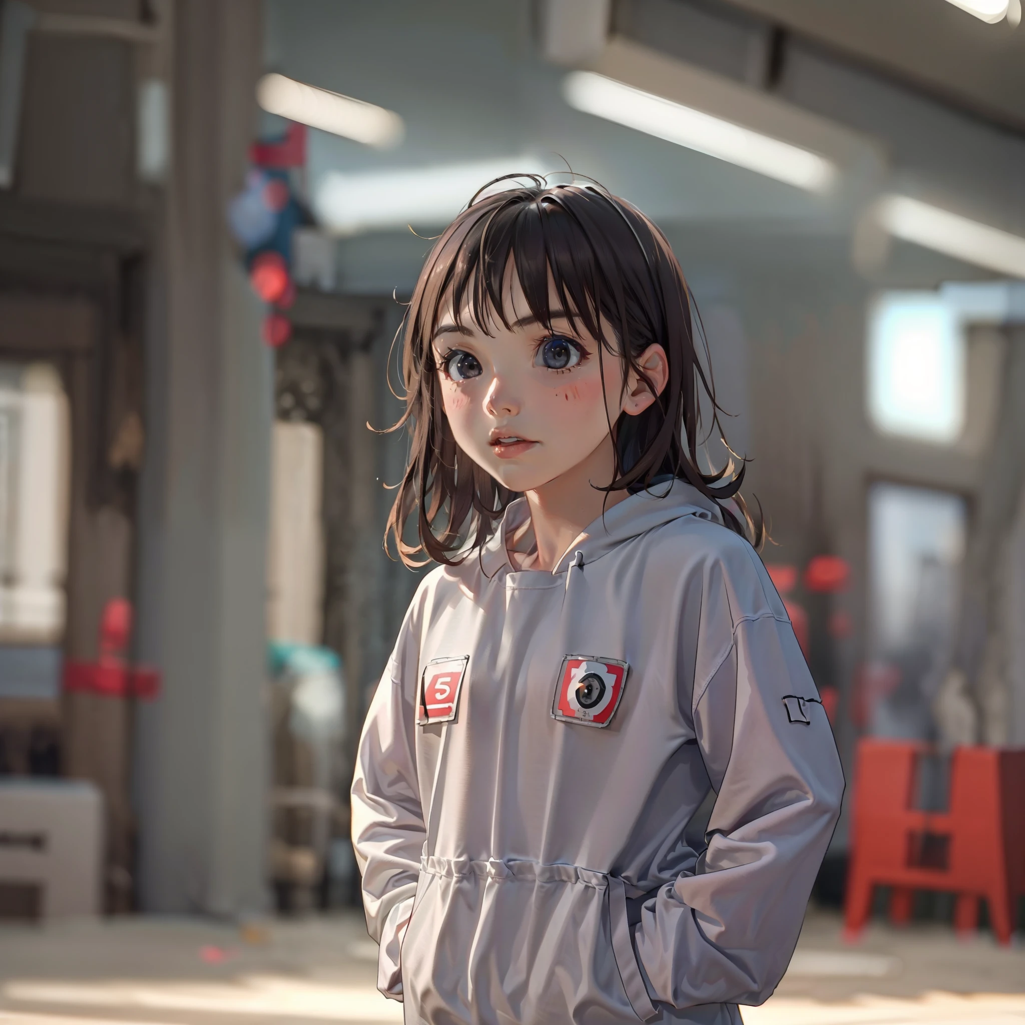 very cute female child:1.1,10 yo,japanese gym-suit:1.8,dutch angle shot,ground-level shot,low angle,full body shot,medium shot,Barefoot,Summer,day, Long hair,flat chest,Wind,Drooping sweat:1.1,(4K), (Raw photo: 1.2), (Realism: 1.4), (masutepiece: 1.3), (exquisite detailing: 1.2), Delicate and beautiful details, (Eye Detail), (Facial Detailed), (Highest Quality) :1.4), (Hyper-Resolution: 1.2),(very detailed illustration), Best Quality,depth of fields, Wide light, natural shadows