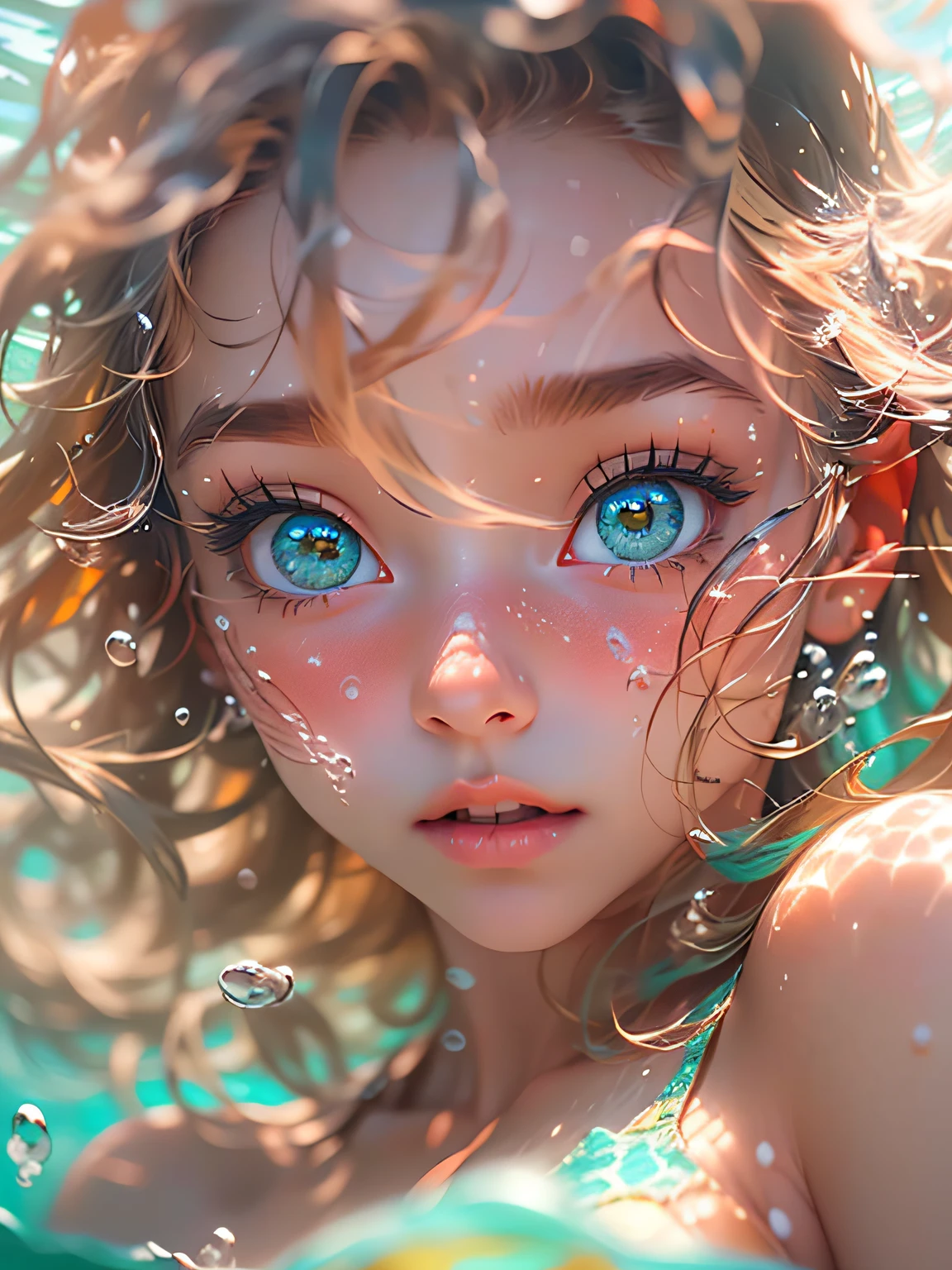 super girl, bikini of, Blue eyes, Blonde hair, Long hair, (Wet skin:0.8), (Blonde girl:1.5), (full bodyesbian:1.2), (Breast Focus:1.2), (Realistic:1.2), (((underwater shot))), (Realism:1.2), (masutepiece:1.2), (Best Quality), (ultra-detailliert), (8K, Convoluted), (85 mm), light Particle, Lighting, (Highly detailed:1.2), (Detailed face:1.5), (gradients), SFW, Colorful, (Detailed eyes:1.5), (Detailed background), (Dynamic Angle:1.2), (Dynamic Pose:1.2), (rule of third_Composition:1.3), (Line of action:1.2), Wide Shot, night lights, Solo.　super girl, bikini of, Blue eyes, Blonde hair, Long hair, (Wet skin:0.8), (Blonde girl:1.5), (full bodyesbian:1.2), (Breast Focus:1.2), (Realistic:1.2), underwater shot, (Realism:1.2), (masutepiece:1.2), (Best Quality), (ultra-detailliert), (8K, Convoluted), (85 mm), light Particle, Lighting, (Highly detailed:1.2), (Detailed face:1.5), (gradients), SFW, Colorful, (Detailed eyes:1.5), (Detailed background), (Dynamic Angle:1.2), (Dynamic Pose:1.2), (rule of third_Composition:1.3), (Line of action:1.2), Wide Shot, night lights, Solo.　​masterpiece, top-quality, hightquality, hight resolution、Raw photo、full resolution、foco nítido、RAW Portrait、Photorealsitic、Raw foto、hyperdetailed photo、(natural skin textures、Detailed skin、Hyper-Realism、ultra sharpness)、High definition skin、(ighly detailed、detailed skin textures、intricate detailes、depth of fields、Bright lighting、（Lighting from below）、beautiful countenance、(lifelike face)、realisticeyes、beatiful detailed eyes、real looking skin、Beautiful skins、A hyper-realistic、ighly detailed、underwater shot、((Swimming in the water))、