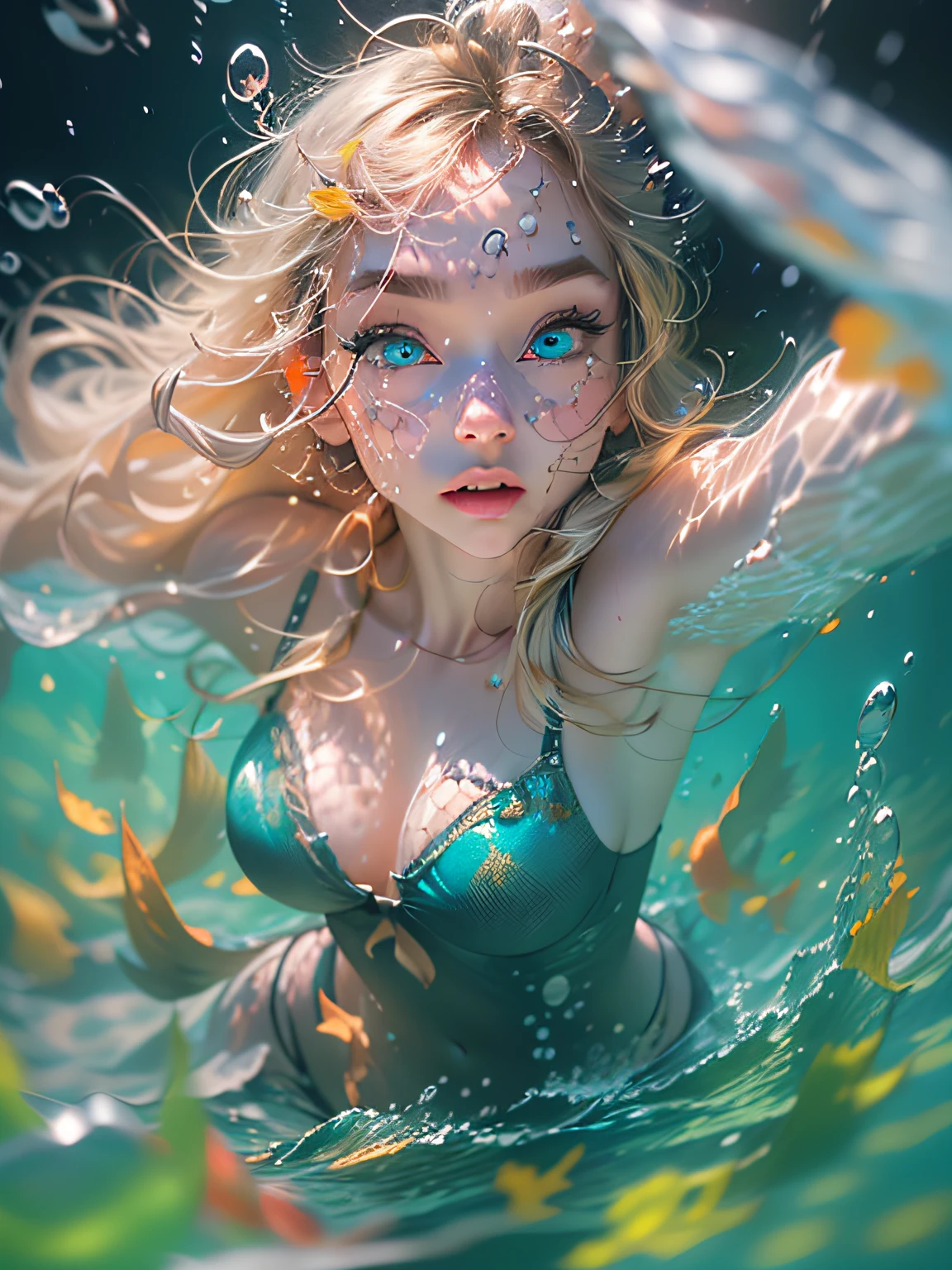 super girl, bikini of, Blue eyes, Blonde hair, Long hair, (Wet skin:0.8), (Blonde girl:1.5), (full bodyesbian:1.2), (Breast Focus:1.2), (Realistic:1.2), (((underwater shot))), (Realism:1.2), (masutepiece:1.2), (Best Quality), (ultra-detailliert), (8K, Convoluted), (85 mm), light Particle, Lighting, (Highly detailed:1.2), (Detailed face:1.5), (gradients), SFW, Colorful, (Detailed eyes:1.5), (Detailed background), (Dynamic Angle:1.2), (Dynamic Pose:1.2), (rule of third_Composition:1.3), (Line of action:1.2), Wide Shot, night lights, Solo.　super girl, bikini of, Blue eyes, Blonde hair, Long hair, (Wet skin:0.8), (Blonde girl:1.5), (full bodyesbian:1.2), (Breast Focus:1.2), (Realistic:1.2), underwater shot, (Realism:1.2), (masutepiece:1.2), (Best Quality), (ultra-detailliert), (8K, Convoluted), (85 mm), light Particle, Lighting, (Highly detailed:1.2), (Detailed face:1.5), (gradients), SFW, Colorful, (Detailed eyes:1.5), (Detailed background), (Dynamic Angle:1.2), (Dynamic Pose:1.2), (rule of third_Composition:1.3), (Line of action:1.2), Wide Shot, night lights, Solo.　​masterpiece, top-quality, hightquality, hight resolution、Raw photo、full resolution、foco nítido、RAW Portrait、Photorealsitic、Raw foto、hyperdetailed photo、(natural skin textures、Detailed skin、Hyper-Realism、ultra sharpness)、High definition skin、(ighly detailed、detailed skin textures、intricate detailes、depth of fields、Bright lighting、（Lighting from below）、beautiful countenance、(lifelike face)、realisticeyes、beatiful detailed eyes、real looking skin、Beautiful skins、A hyper-realistic、ighly detailed、underwater shot、((Swimming in the water))、