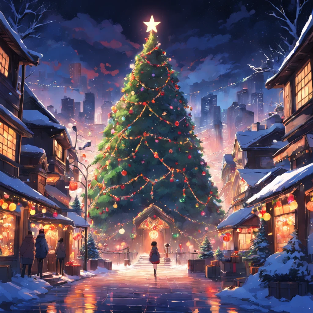 Christmas、Urban area、Big Christmas Tree、Winters、natta、