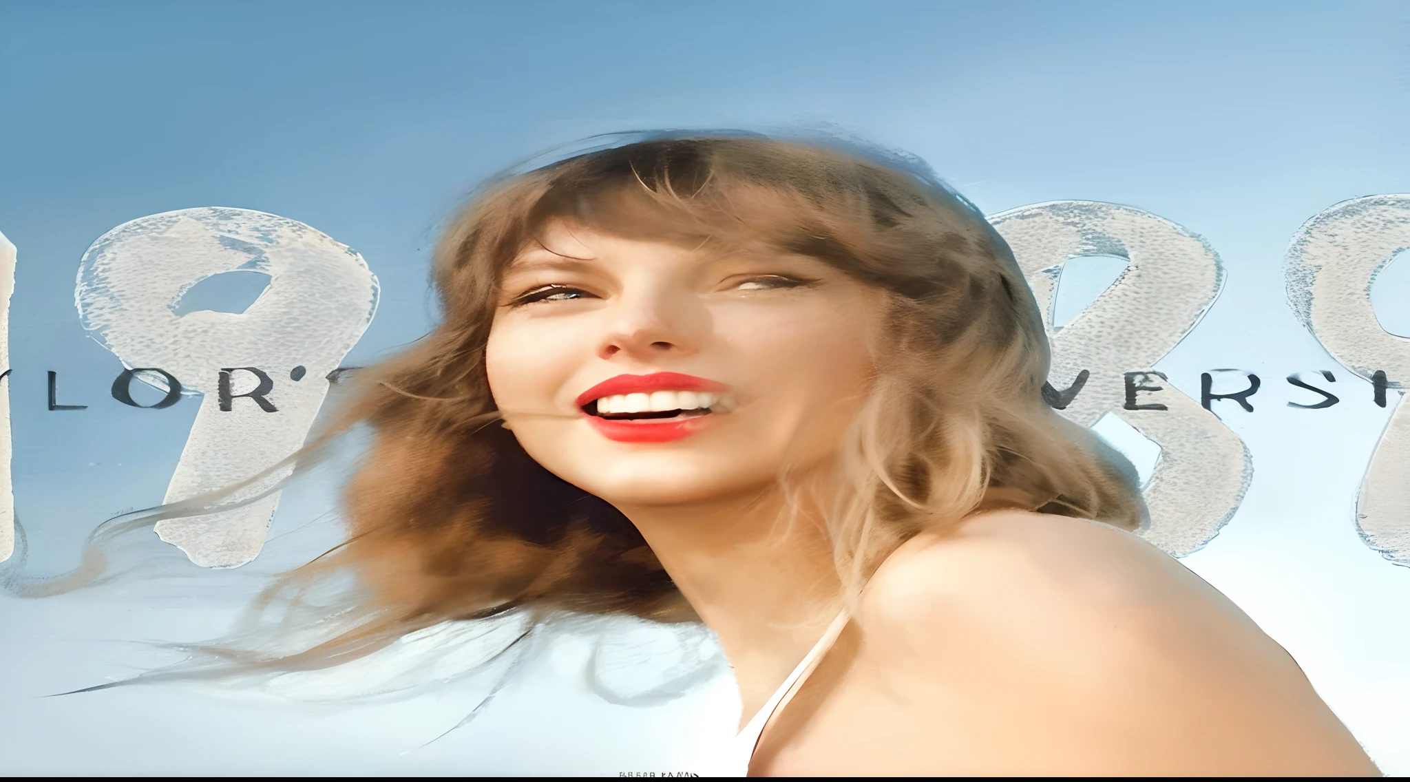 Taylor Swift。????,The hair is real,The skin is real,lipsticks,blue-sky,seagulls
