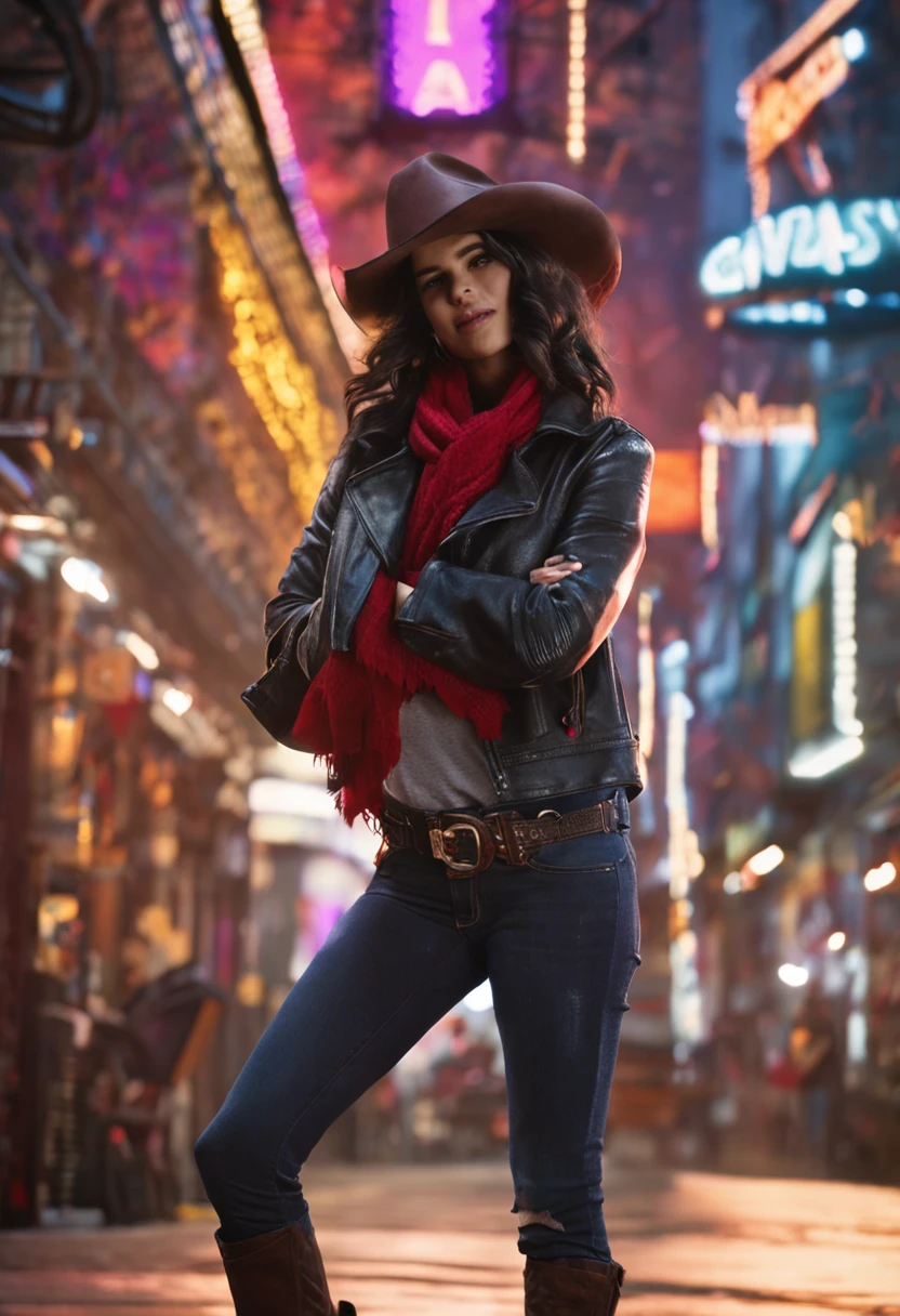 (morning), 1girl, solo, looking at viewer, winter, cowboy shot, (downtown), cowboy shot, smile, black hair
