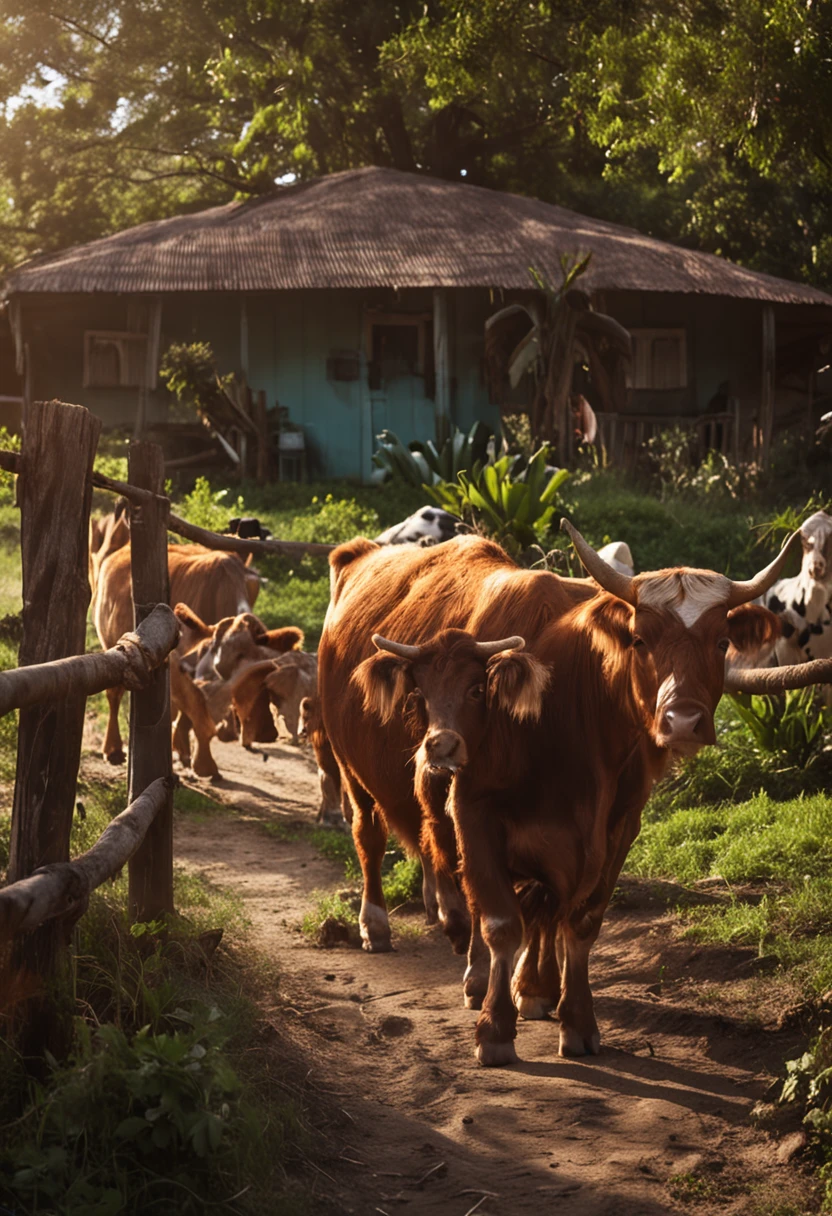 fazenda com animais
