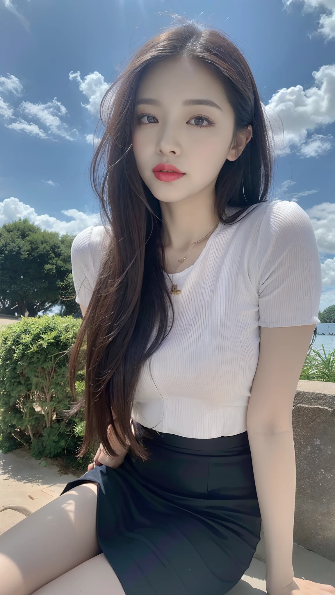 （（Best quality，8K，tmasterpiece：1.3）），Focus sharp：1.2，Beautiful woman with perfect figure：1.4，Skinny belly：1.2，（（Layered Hair Style，The large：1.2）），（Nothing）（small but beautiful effort）（thin, wet button，to shirt length：1.1），（The white shirt was soaked by the rain），（Sateen，the street：1.2），Damp body：1.1，Highly Detailed Face and Skin Textur，  詳細な目， 二重まぶた， suntanned skin， Raised sexy， Mullen Mullen