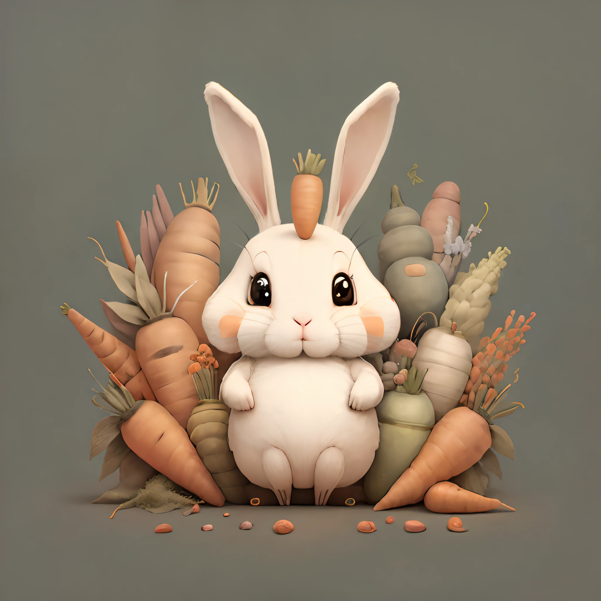 The rabbit consists of carrots