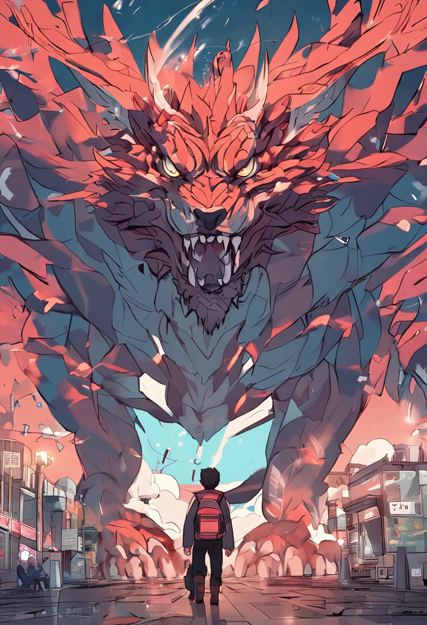 There is a poster,There is a dragon and a cat on it, The cat is chubby,2 0 2 1 anime, year 2447, 2024, 2 0 2 4, concept art 2022, 2023, 2 0 2 3, 2 0 2 0 s promotional art, 2022 anime style, 2 0 2 2 anime style