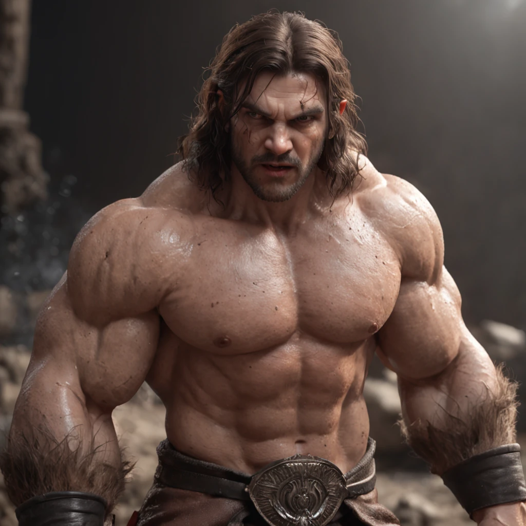 (professional 3d render:1.3) af (Realistic:1.3) most beautiful artwork photo in the world，Features soft and shiny male heroes, ((Epic hero fantasy muscle man rough wet hero angry look long hair short beard and ferocious expression in dynamic pose, Fantastic location, Majestic cluttered environment)), full body 8k unity render, action  shot, skin pore, very dark lighting, heavyshading, Detailed, Detailed face, (vibrant, photograph realistic, Realistic, Dramatic, Dark, Sharp focus, 8K), (Old leather garments damaged by weathering:1.4), ((((Wear fur)))), (Intricate:1.4), decadent, (Highly detailed:1.4), Digital painting, rendering by octane, art  stations, concept-art, smooth, Sharp focus, illustration, Art germ, (loish:0.23), wlop ilya kuvshinov, and greg rutkowski and alphonse mucha gracias, (Global illumination, Studio light, volumettic light), heavy rain, particles floating, lotr, fantasy, elf, full bodyesbian, ((Dark and ancient city background:1.3)),CGSesociety,art  stations