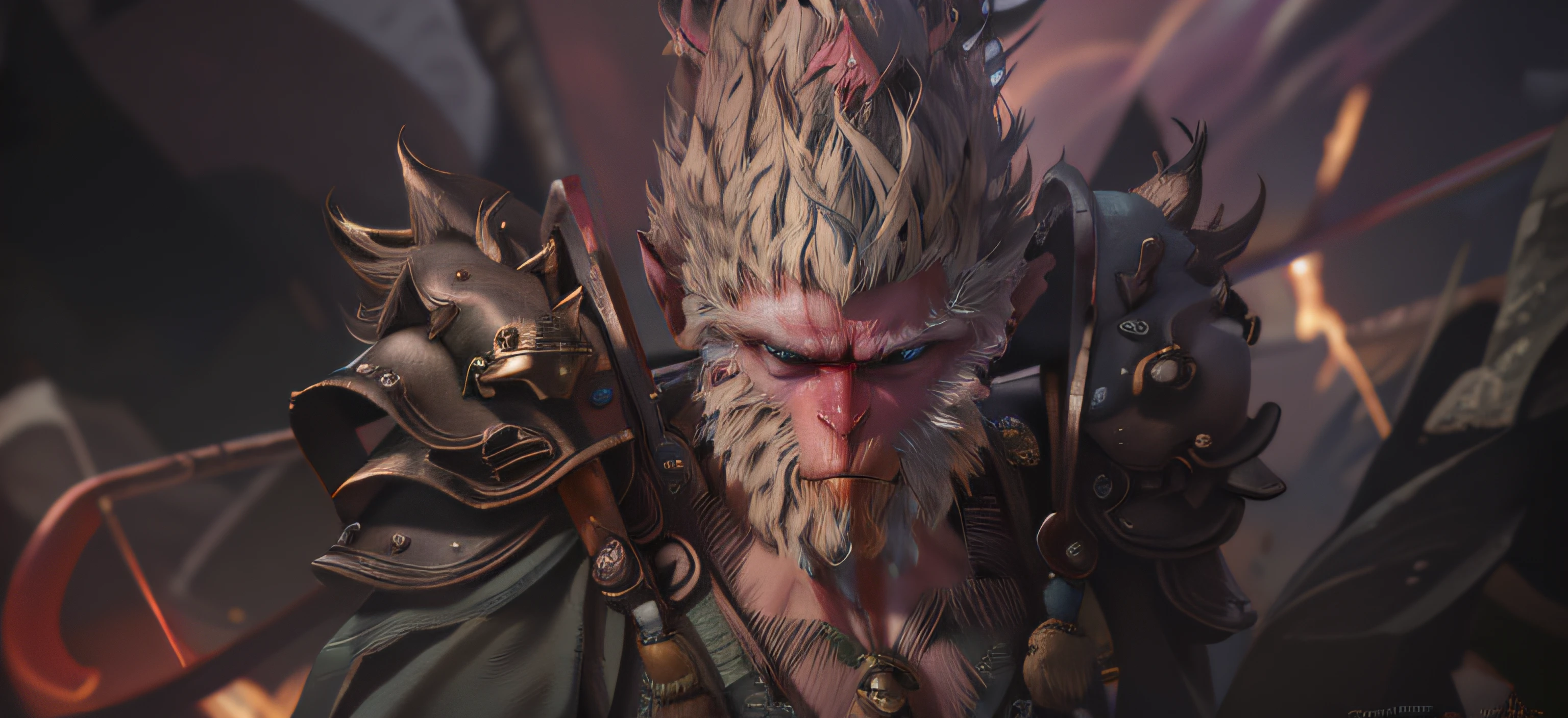solo, monkey Anthropomorphic with golden hoop stick in his hand, Sun Wukong, fighting Buddha, normal hands, flame clouds under his feet,ultra high res, (photorealistic:1.4), raw photo,16K,dramatic lighting,Lots of lightning,