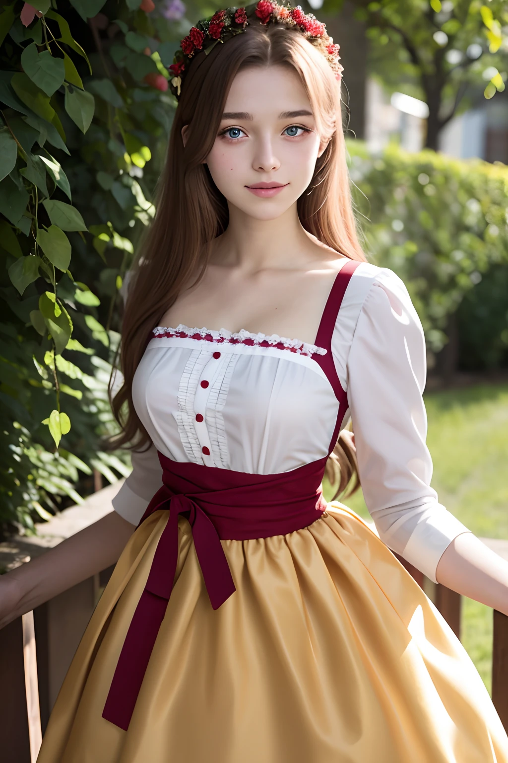 a beautiful 17yo german woman, dirndl dress