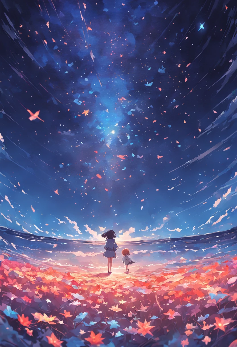 Under the sea starry sky petals