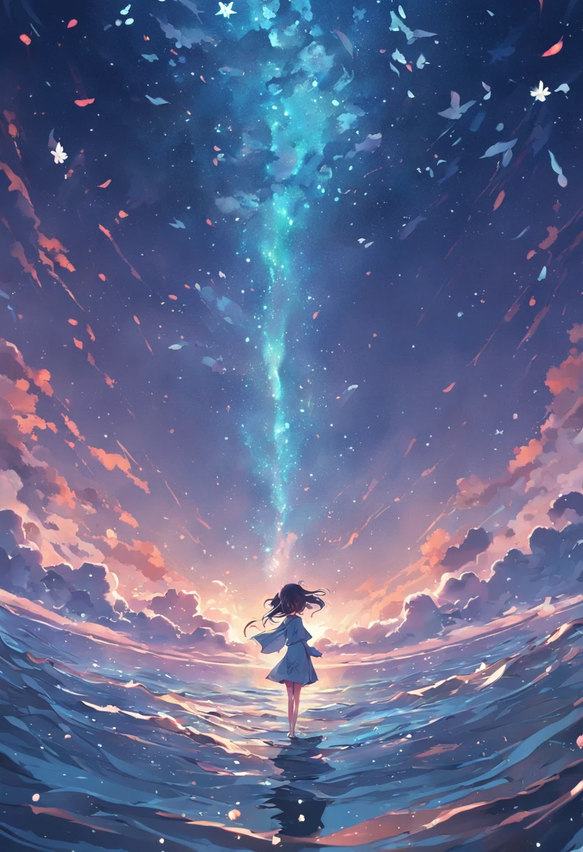 Under the sea starry sky petals