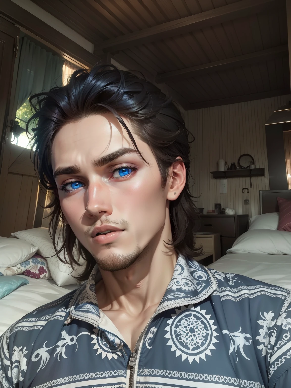 A hot boy beuty an blue eyes Om