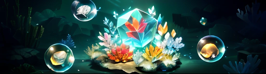 There are many different types of animals in this photo, 3 d icon for mobile game, crystal particles, embedded with gemstones, game icon asset, heartstone, Underwater crystals, pc screenshot, frost gem, ashes crystal, item art, heartstone original art style, Detailed game art, magic heart, graphic of enchanted terrarium, Gemstones and treasures, floating crystals