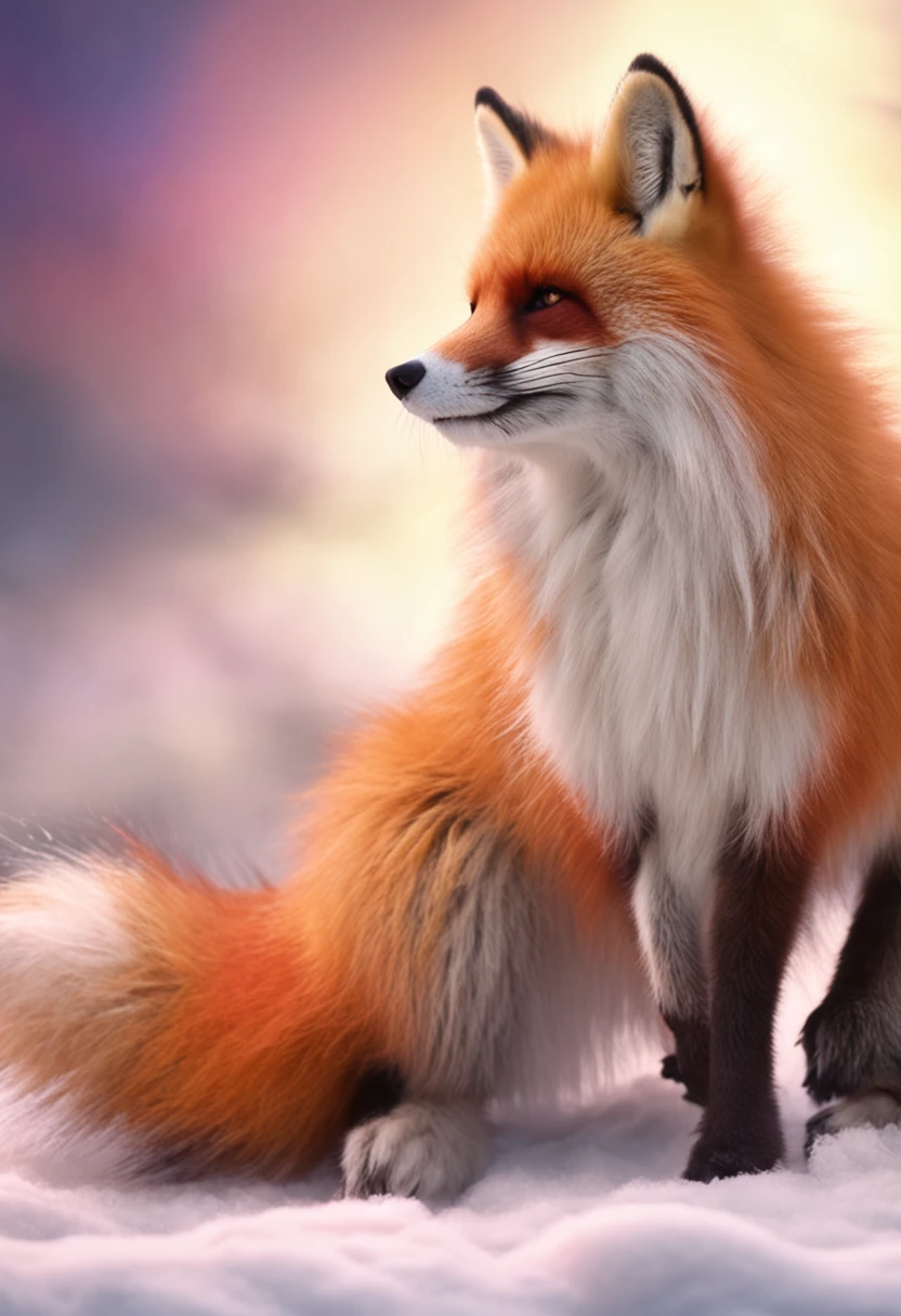 shaggy,Furry female,red fox,White fur,围巾,boobgasm,